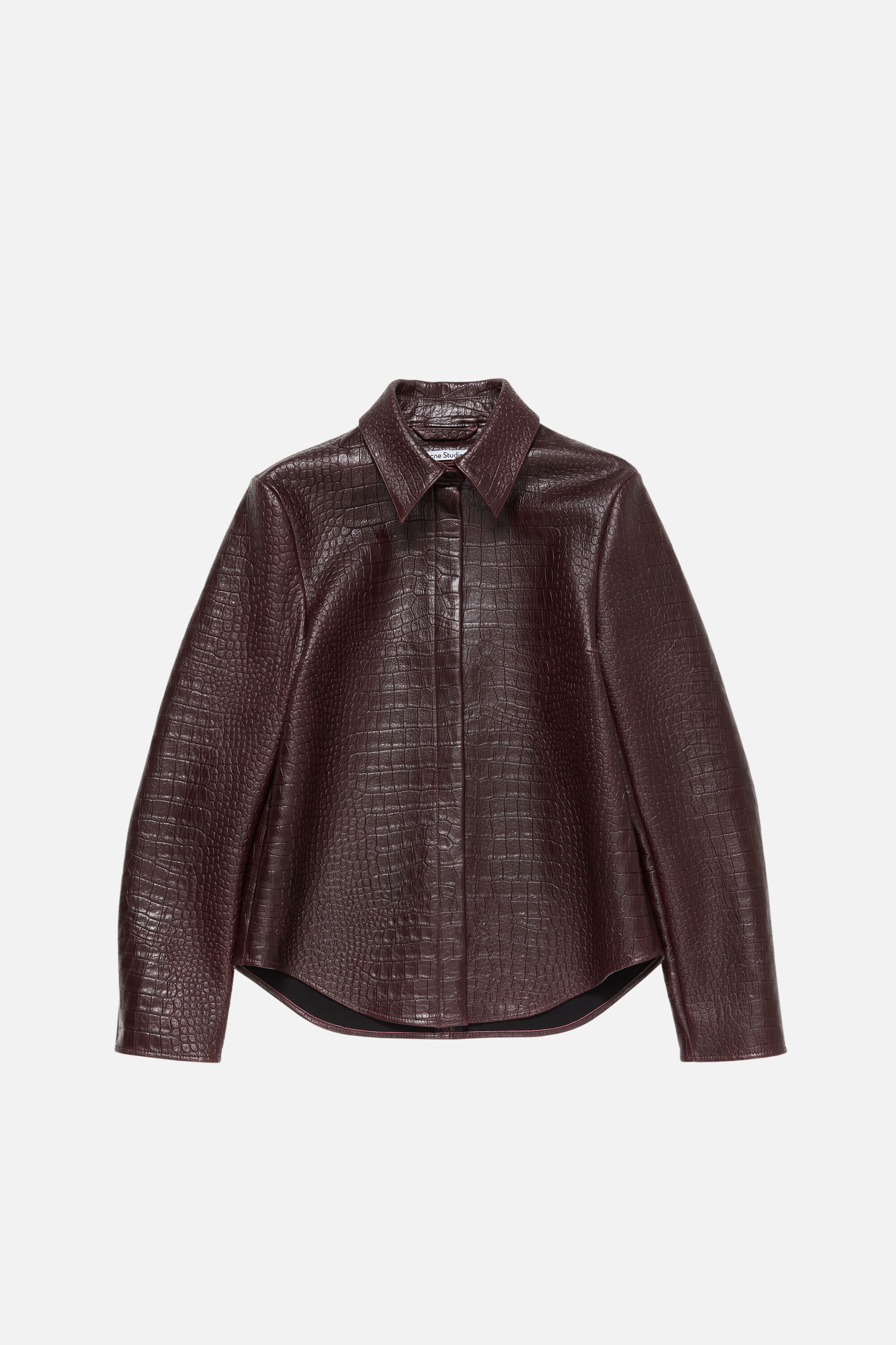 Leather shirt jacket - Burgundy - 6