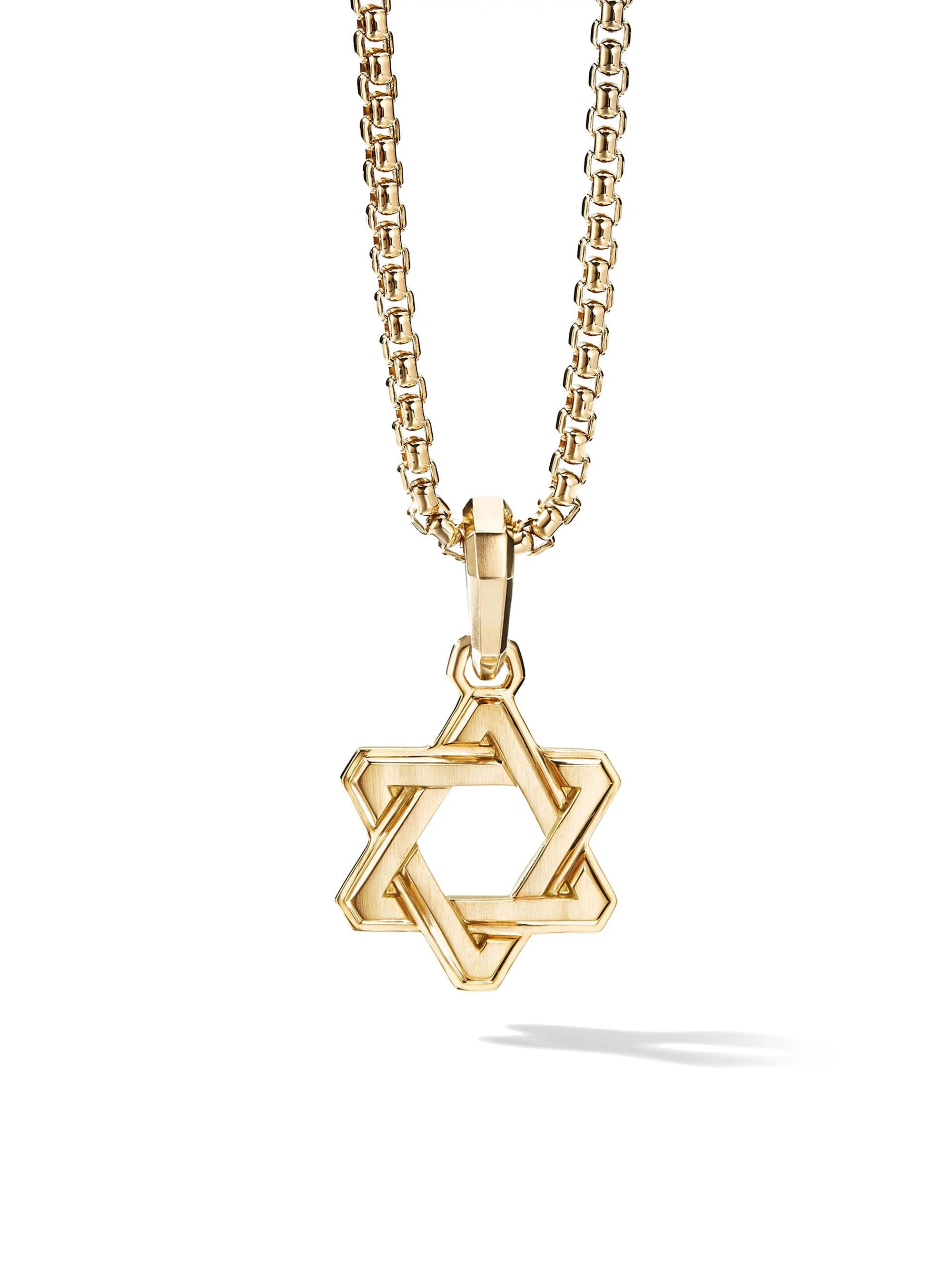 Men's Deco Star of David Pendant in 18K Yellow Gold, 24MM - Gold - 1