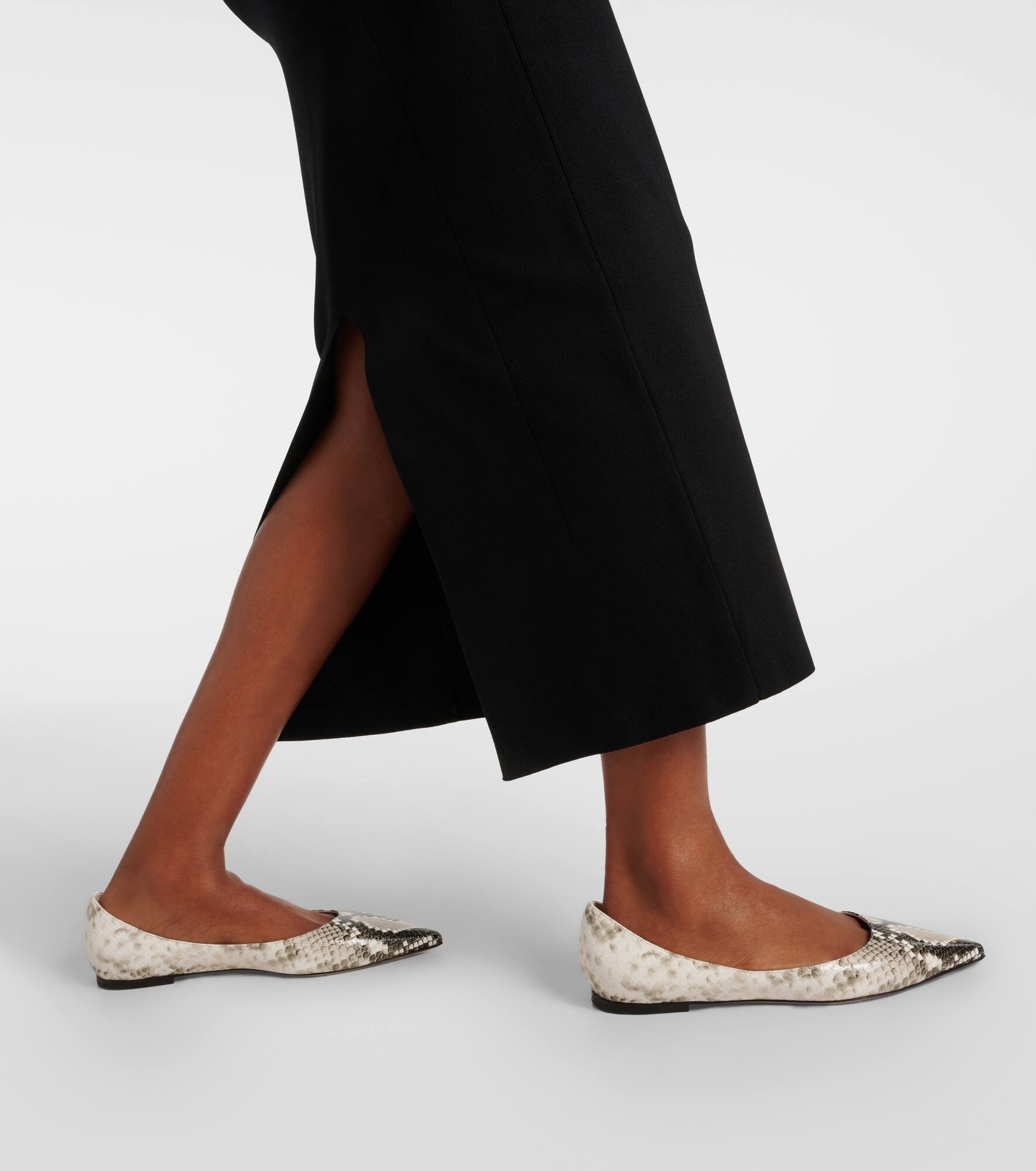 Love snake-effect leather ballet flats - 7