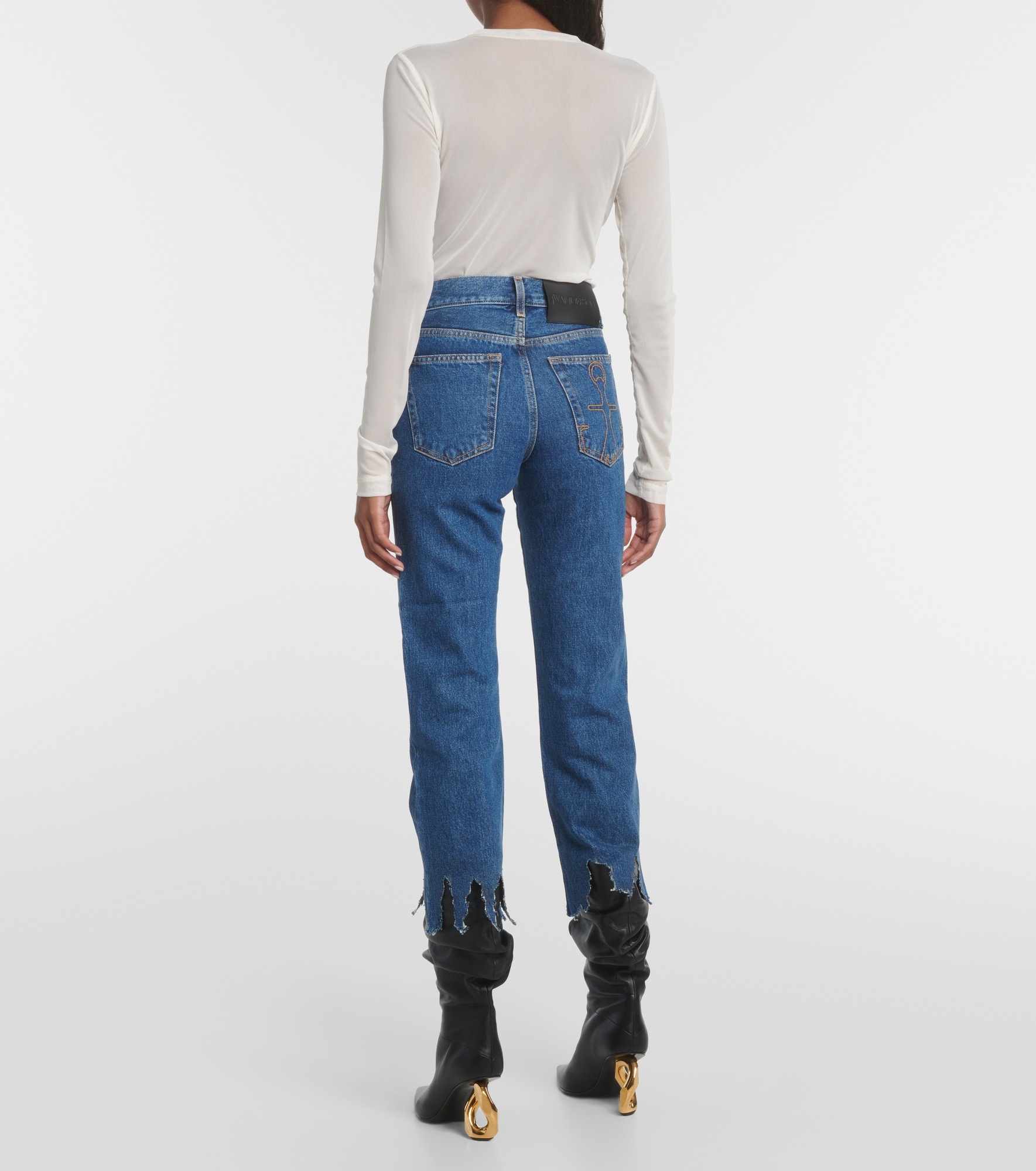 Distressed cropped jeans - 3