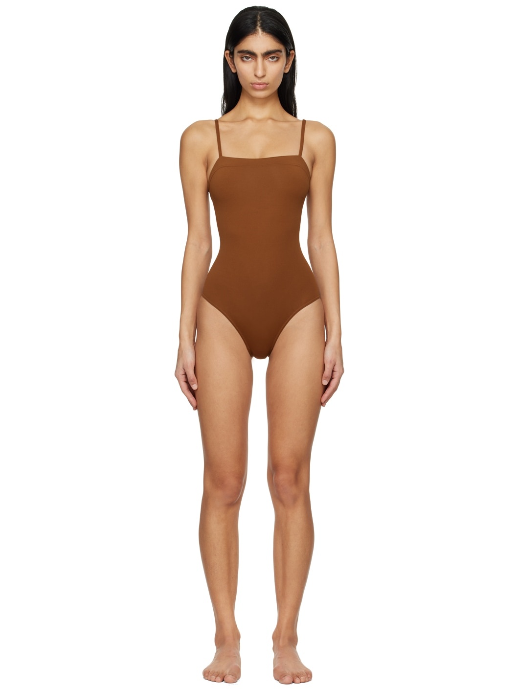 Brown Aquarelle Swimsuit - 1