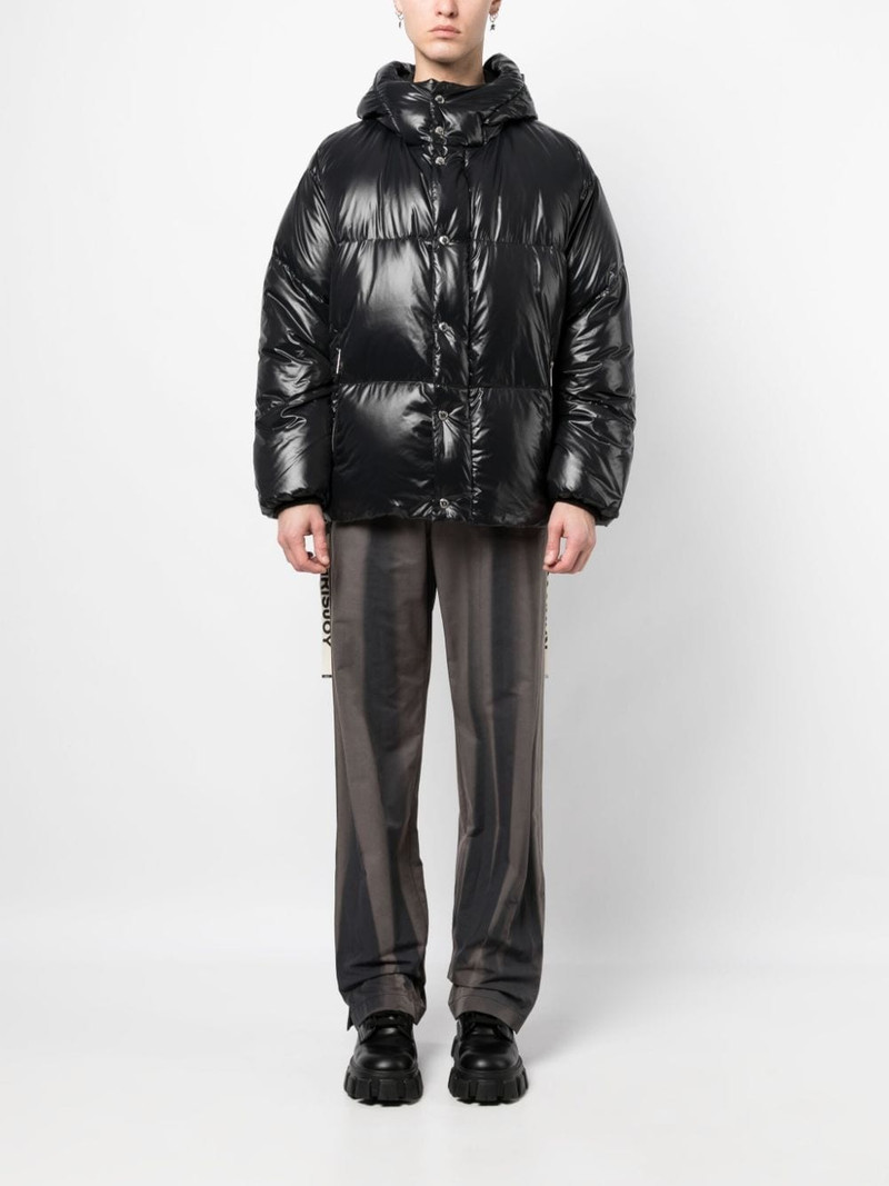 Khrisjoy logo-tape detail hooded padded jacket outlook