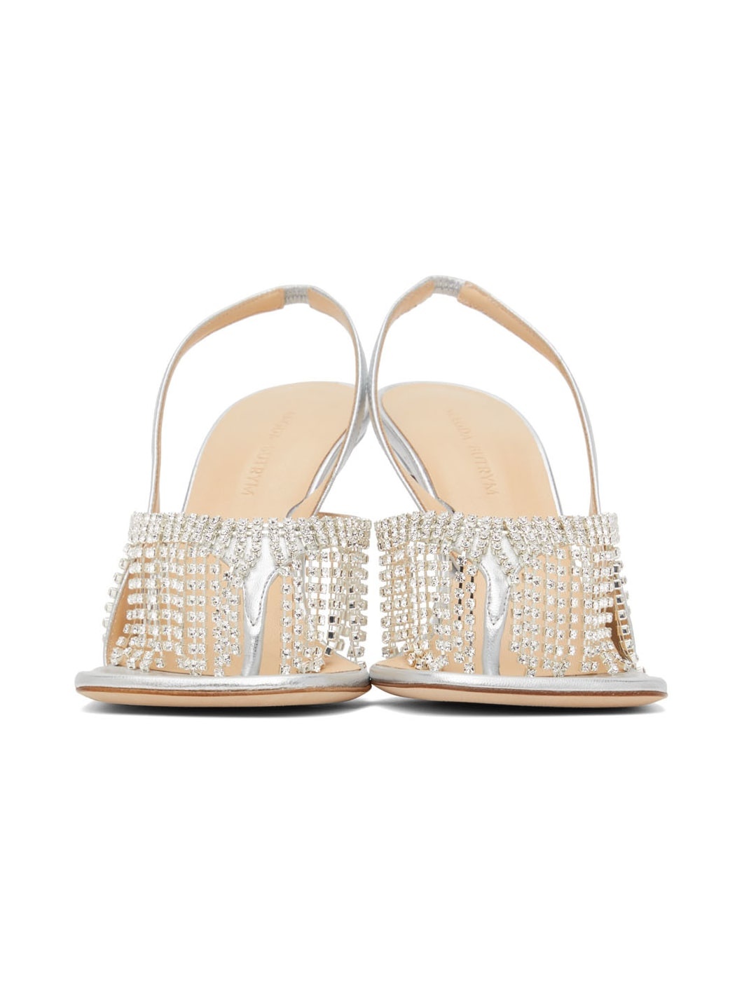 Silver Crystal Heeled Sandals - 2