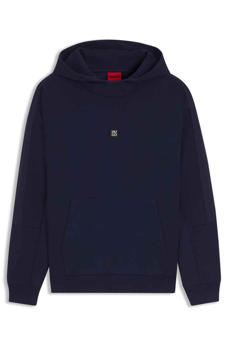 GEOMETRIC-TAPE HOODIE IN A COTTON BLEND 1