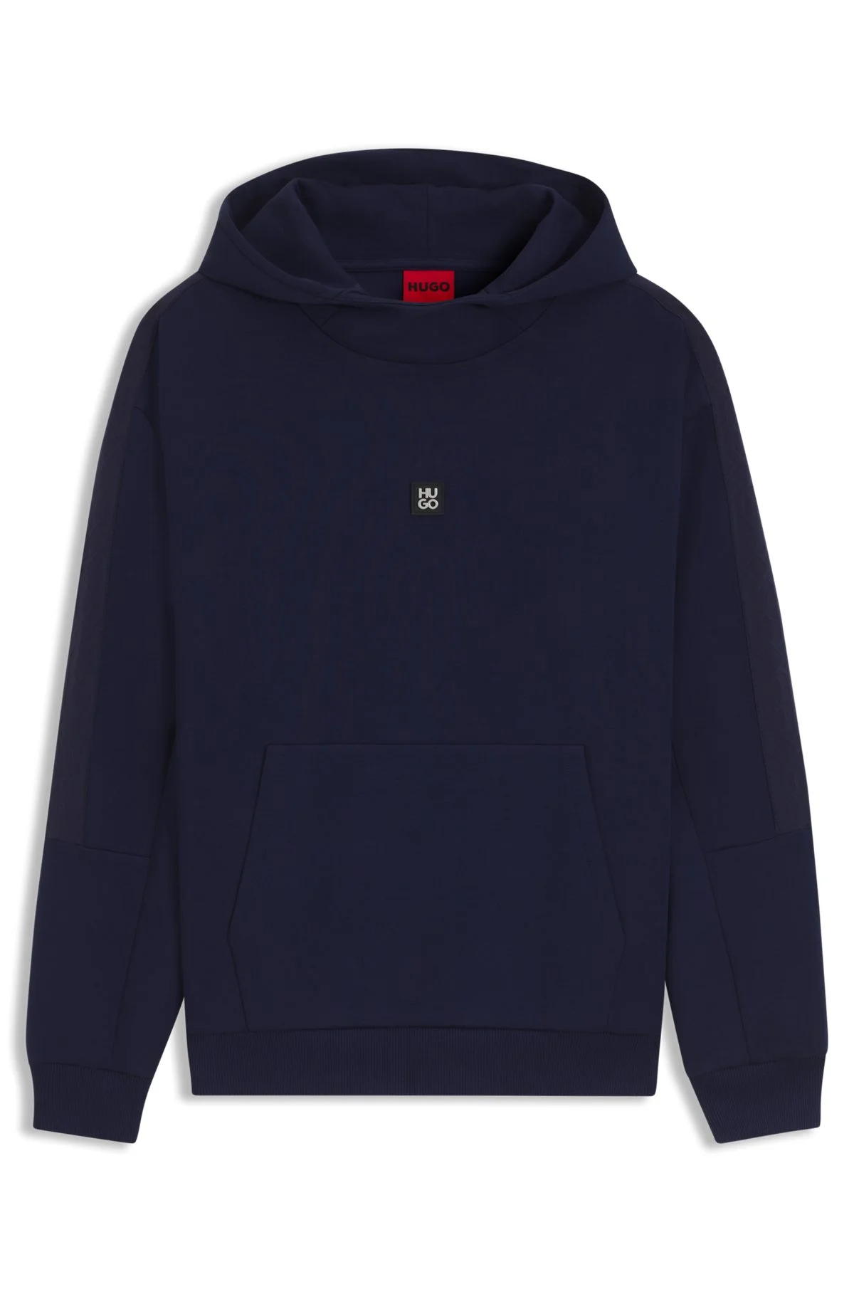 GEOMETRIC-TAPE HOODIE IN A COTTON BLEND - 1