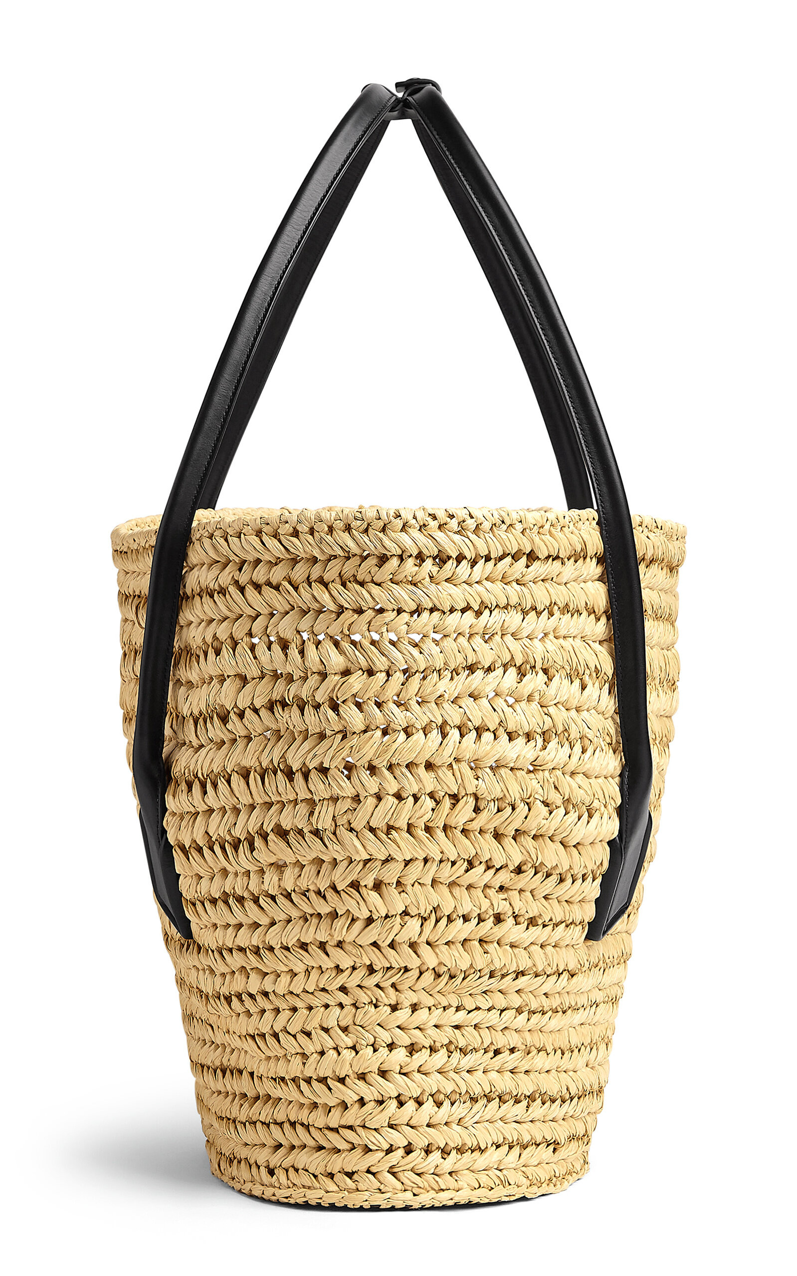 Medium Arco Crochet Raffia Tote Bag black - 4