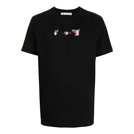 Off-White Arrow Pattern Round Neck Tee 'Black White Pink' OMAA027F21JER0171032 - 1