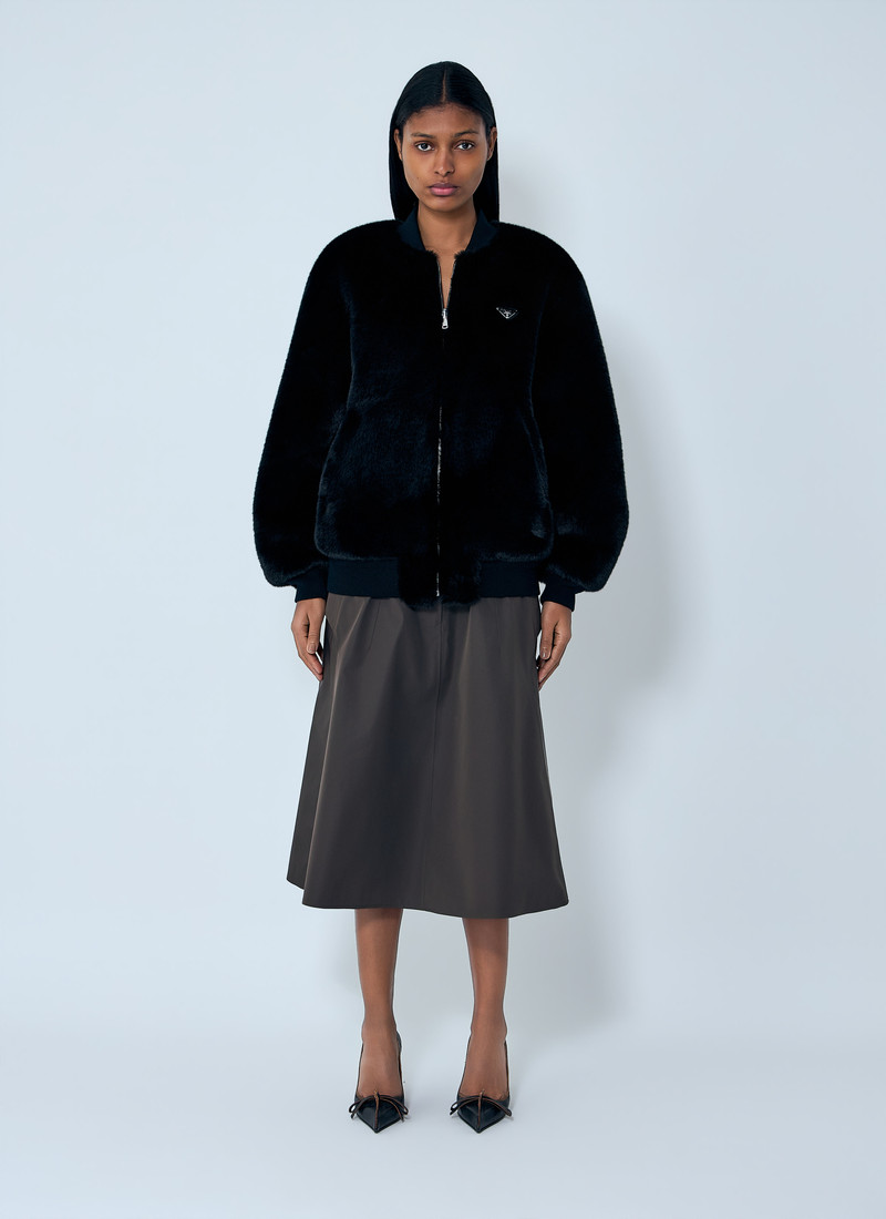 Prada Faux Fur Reversible Bomber Jacket outlook