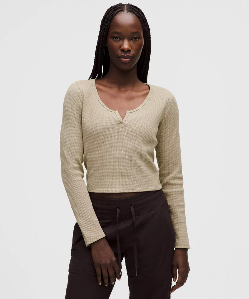 Cotton-Blend Henley Long-Sleeve Shirt 1