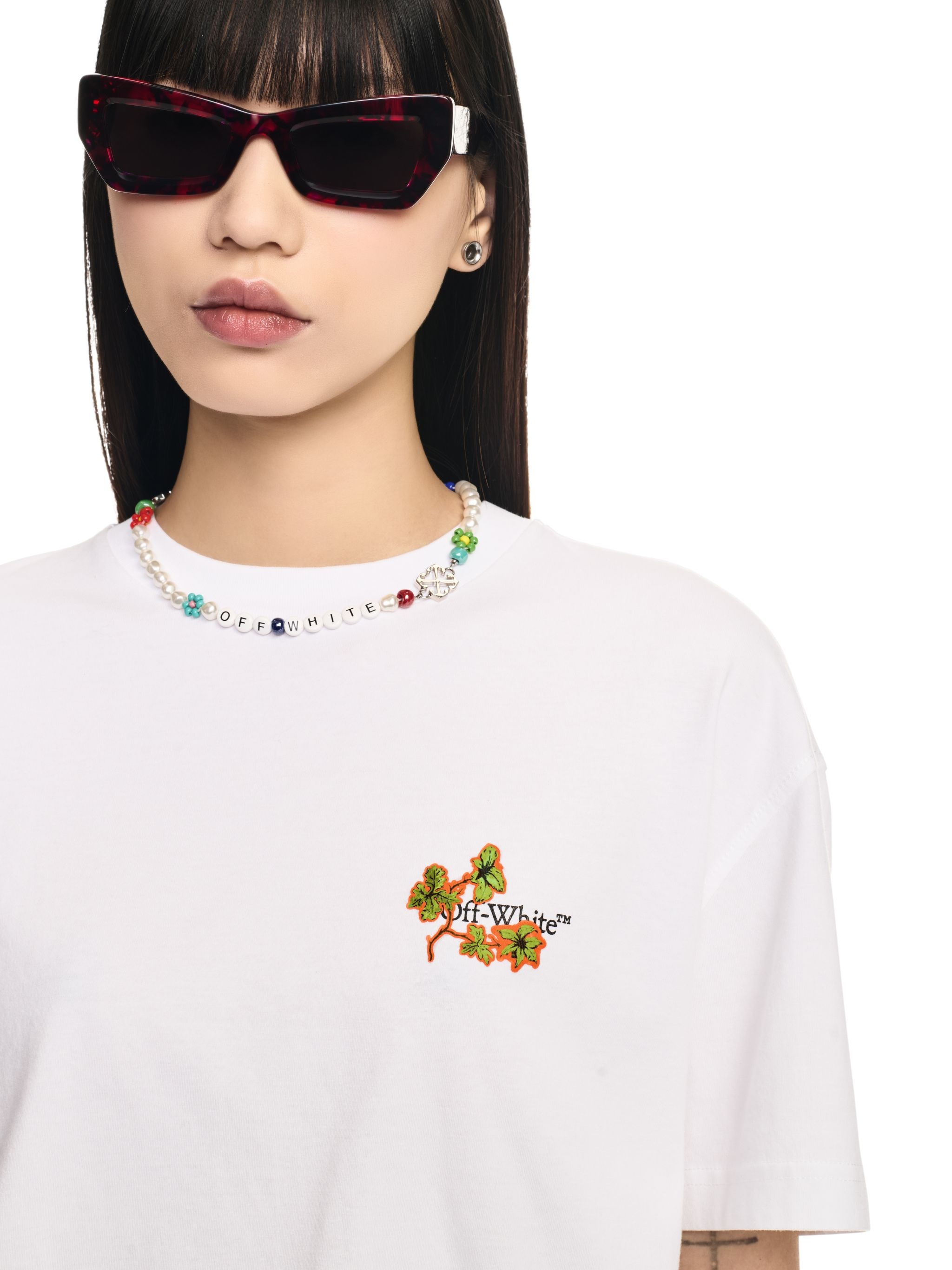 White Ramage Flower Arrow S/s Tee - 5