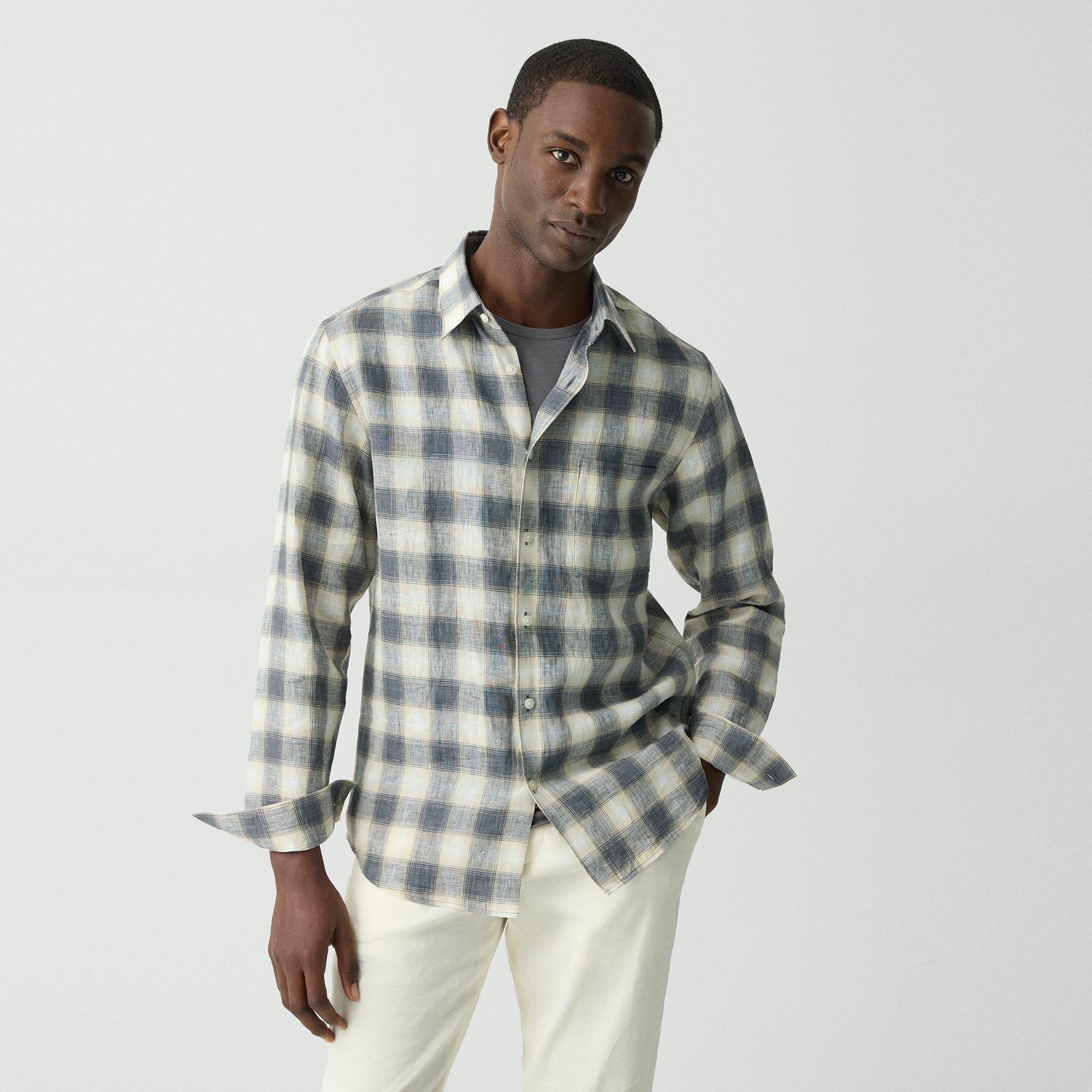 Irving Shirt in Ombré Check Linen - 2