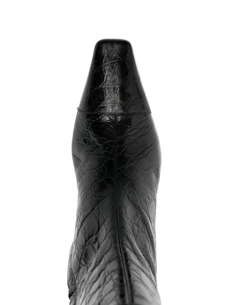 crocodile-effect block-heel boots 4