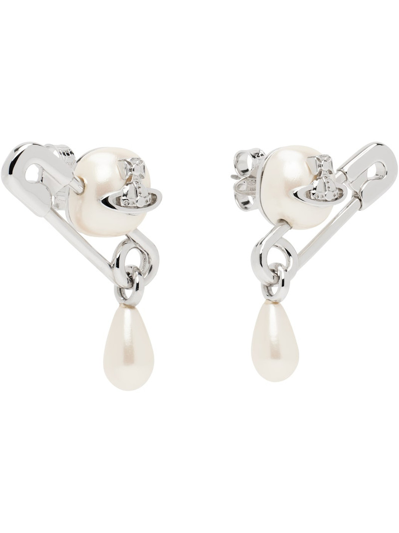 Vivienne Westwood Silver Claude Small Stud Earrings outlook