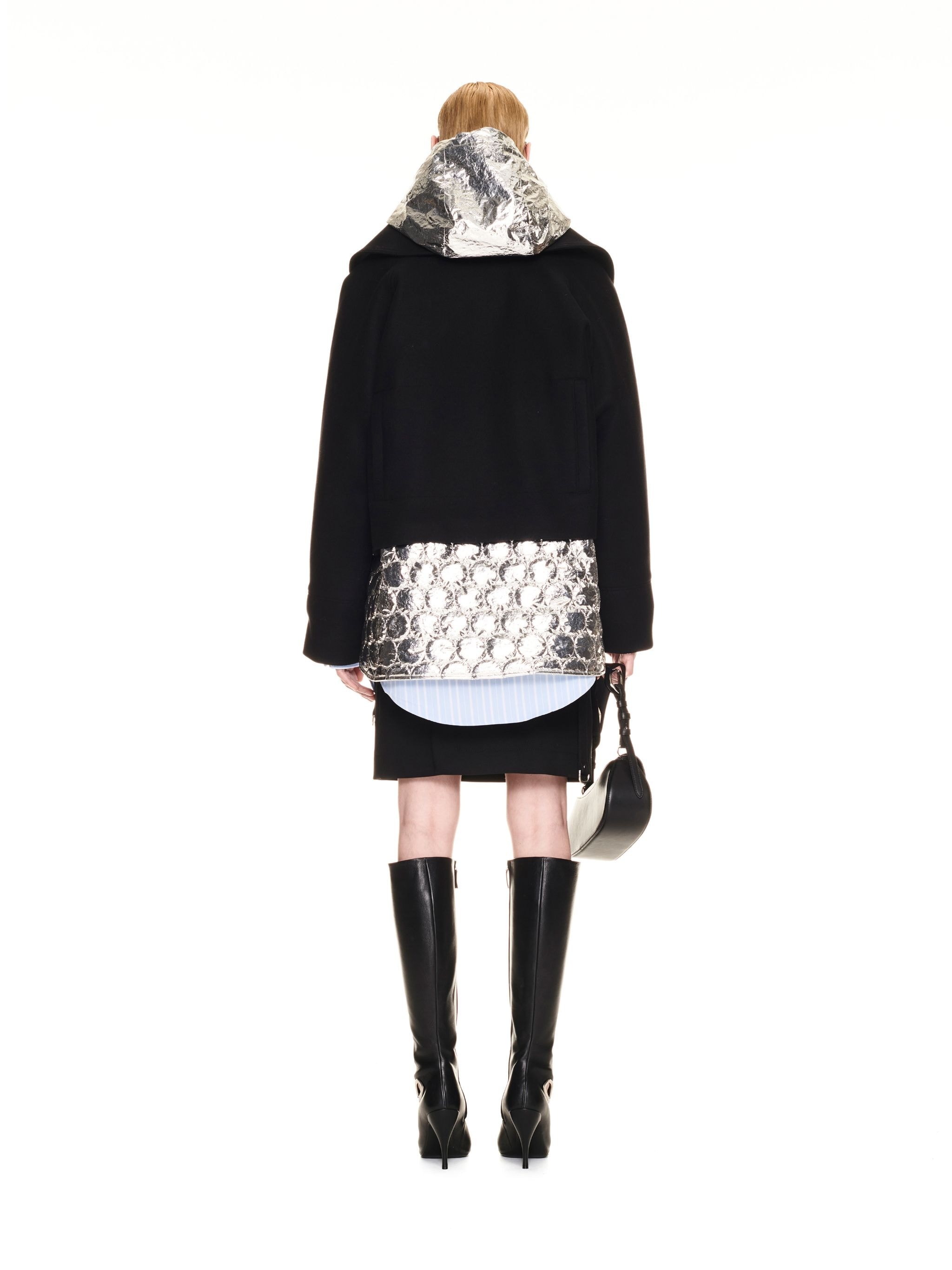 Brush Wo Mirror Padded Parka Black Silve - 4