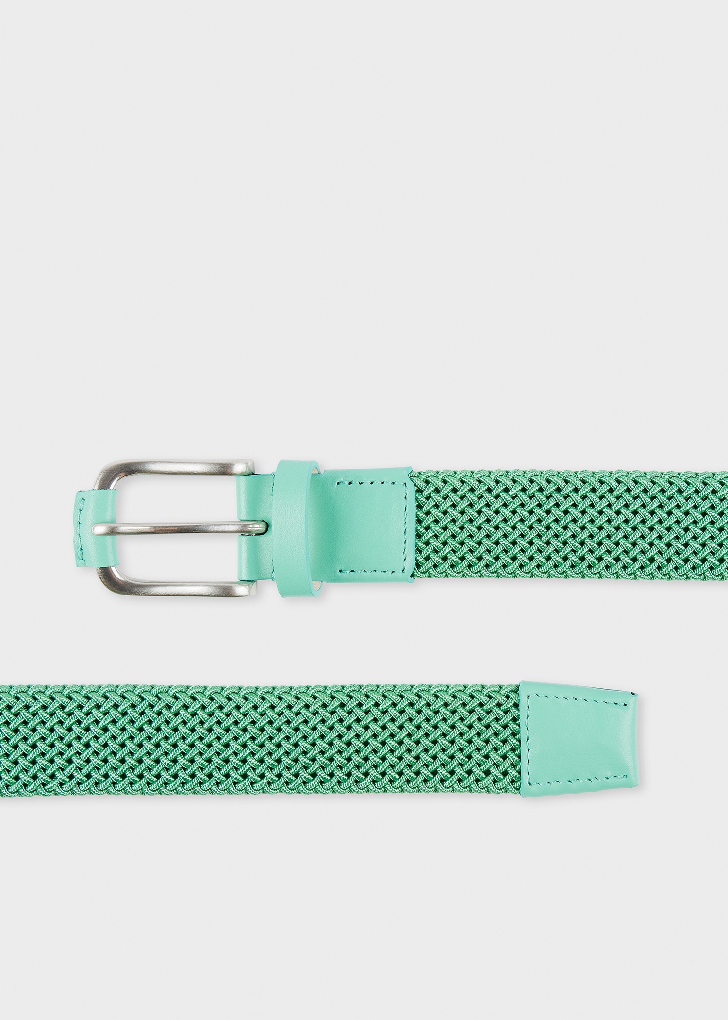 Mint Green Woven Stretch Belt - 1
