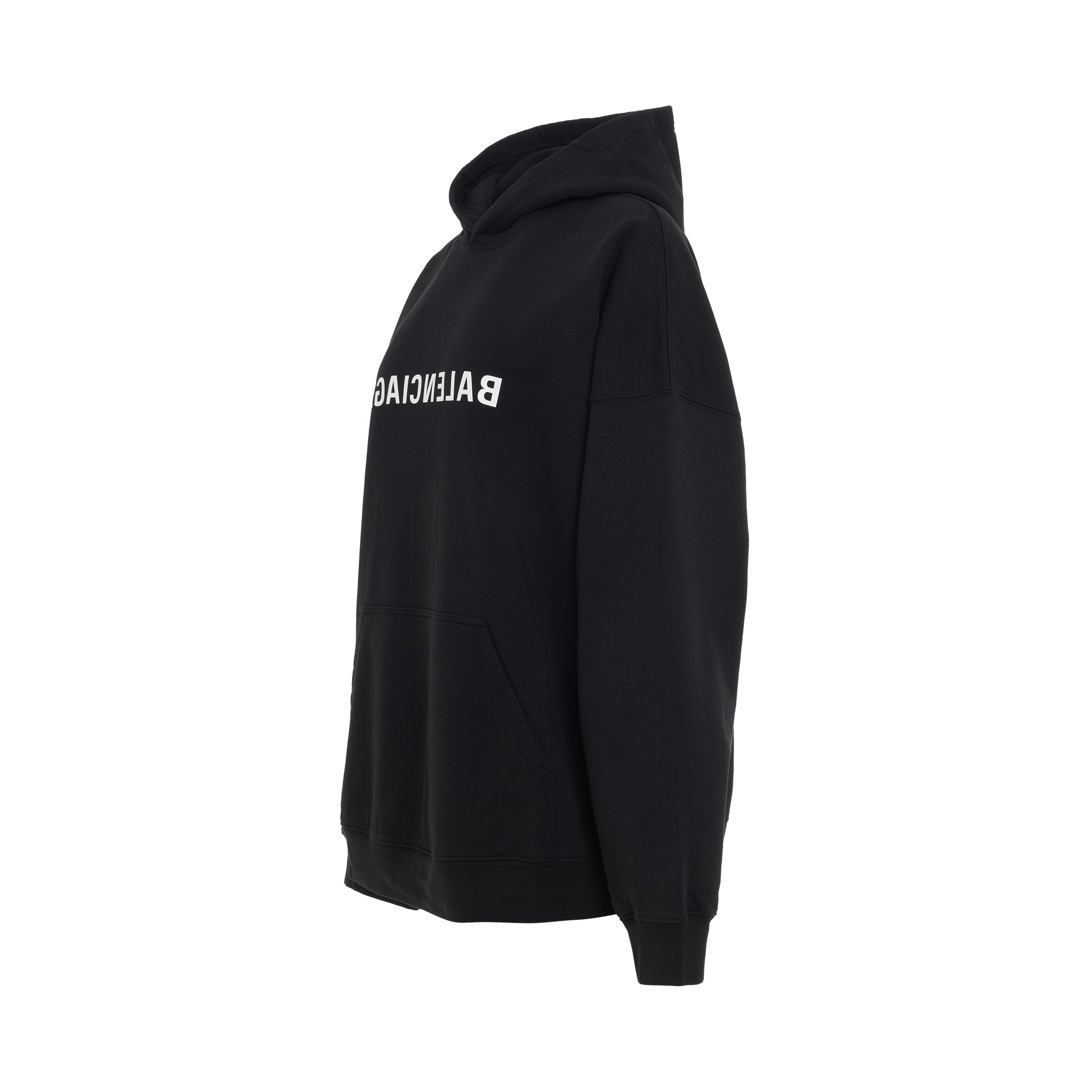 Mirror Print Wide Fit Hoodie in Black - 2