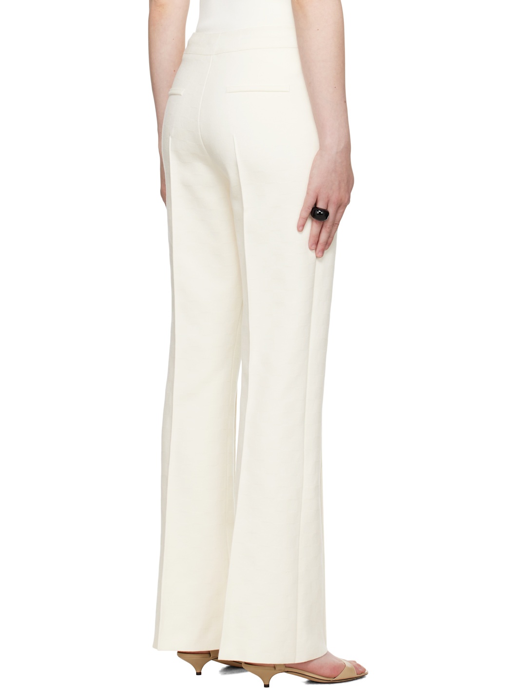 SSENSE Exclusive Bridal Capsule Long Kick Trousers - 3