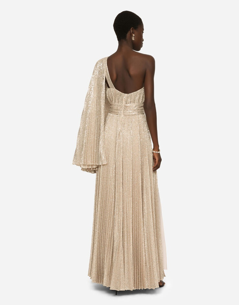 Long one-shoulder dress with multi-colored sequins 3