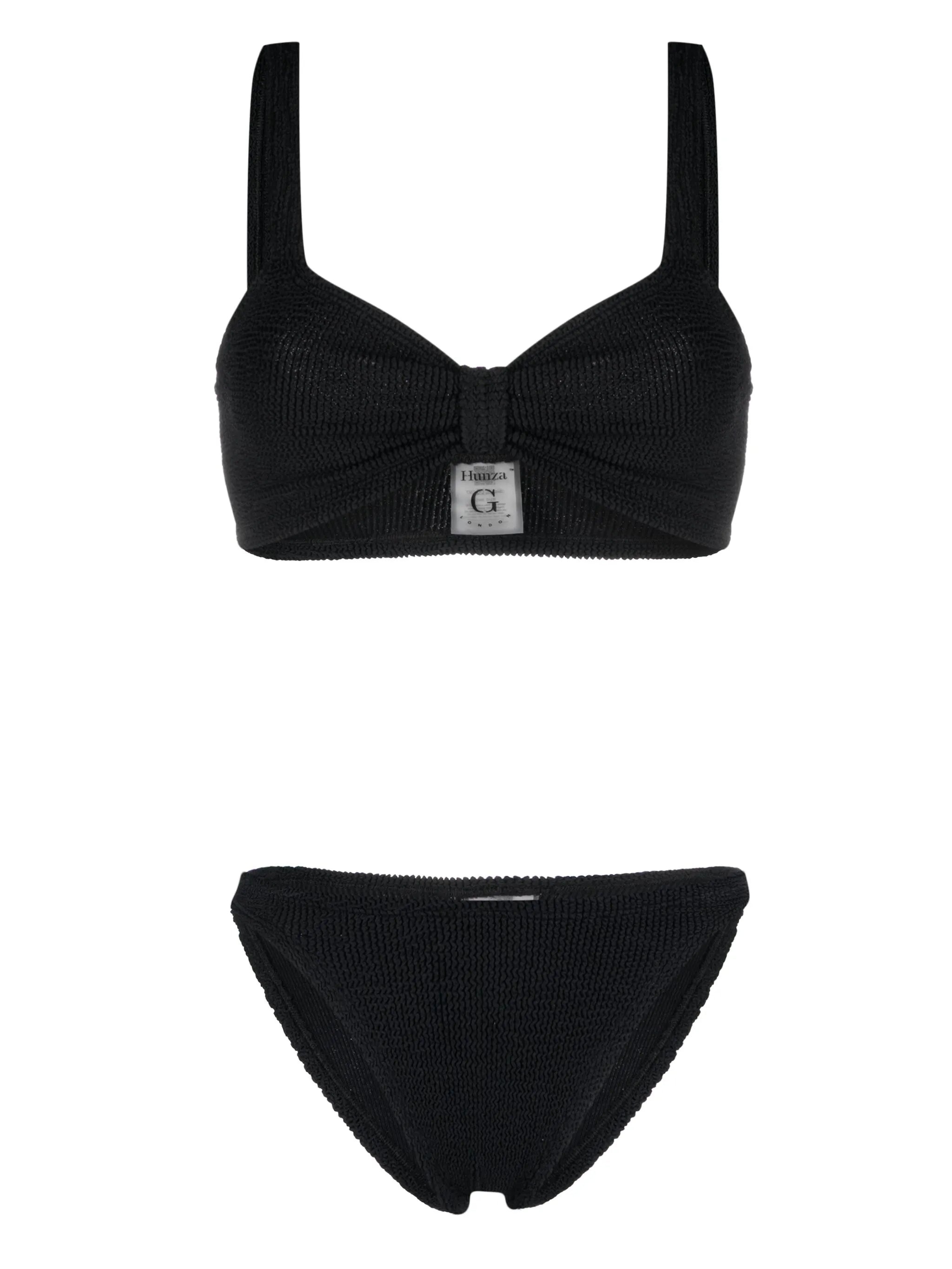 ビキニ Hunza G SS25 Swimwear (BONNIE BIKINI CRINKLEBLACK) Hunza G Hunza G Bonnie Crinkled Bikini | REVERSIBLE