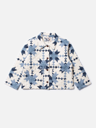 Nudie Jeans Signe Quilted Cotton Jacket Offwhite/Blue outlook