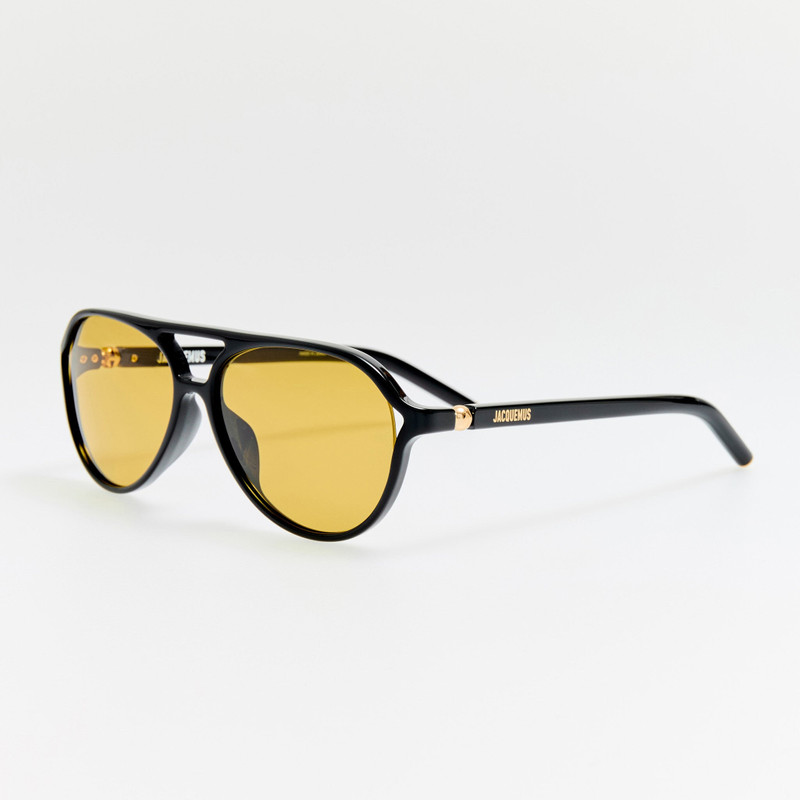 JACQUEMUS Pastro Sunglasses in Black and Yellow outlook