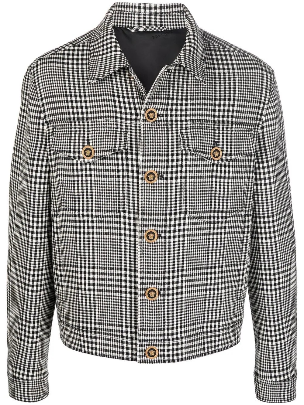 gingham check-pattern shirt jacket - 1