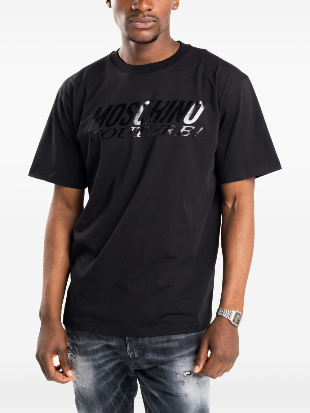 logo-print cotton T-shirt - 3