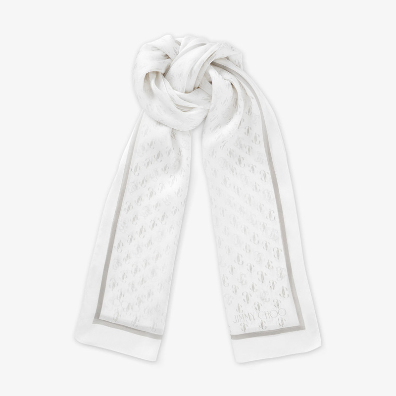 Doris
Latte Silk Stole with Printed JC Monogram 1