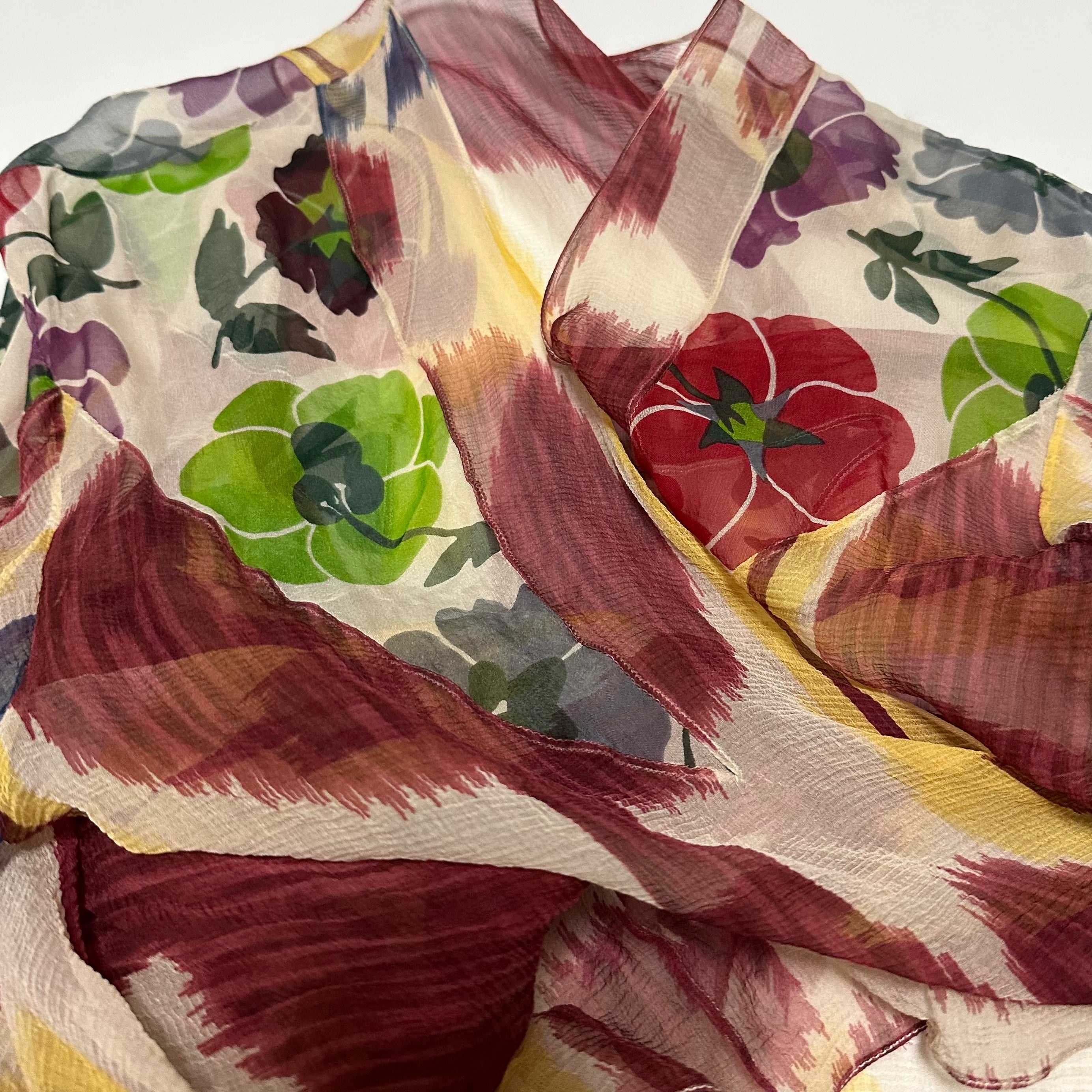 CHRISTIAN DIOR Fall Winter 2001 Floral Print Wrap Sheer Cardigan - 3