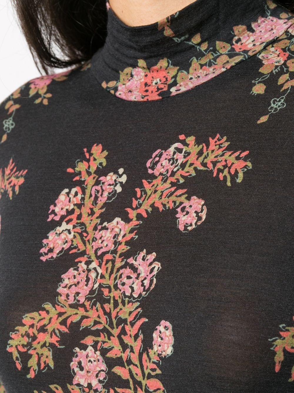 floral fine-knit top - 5