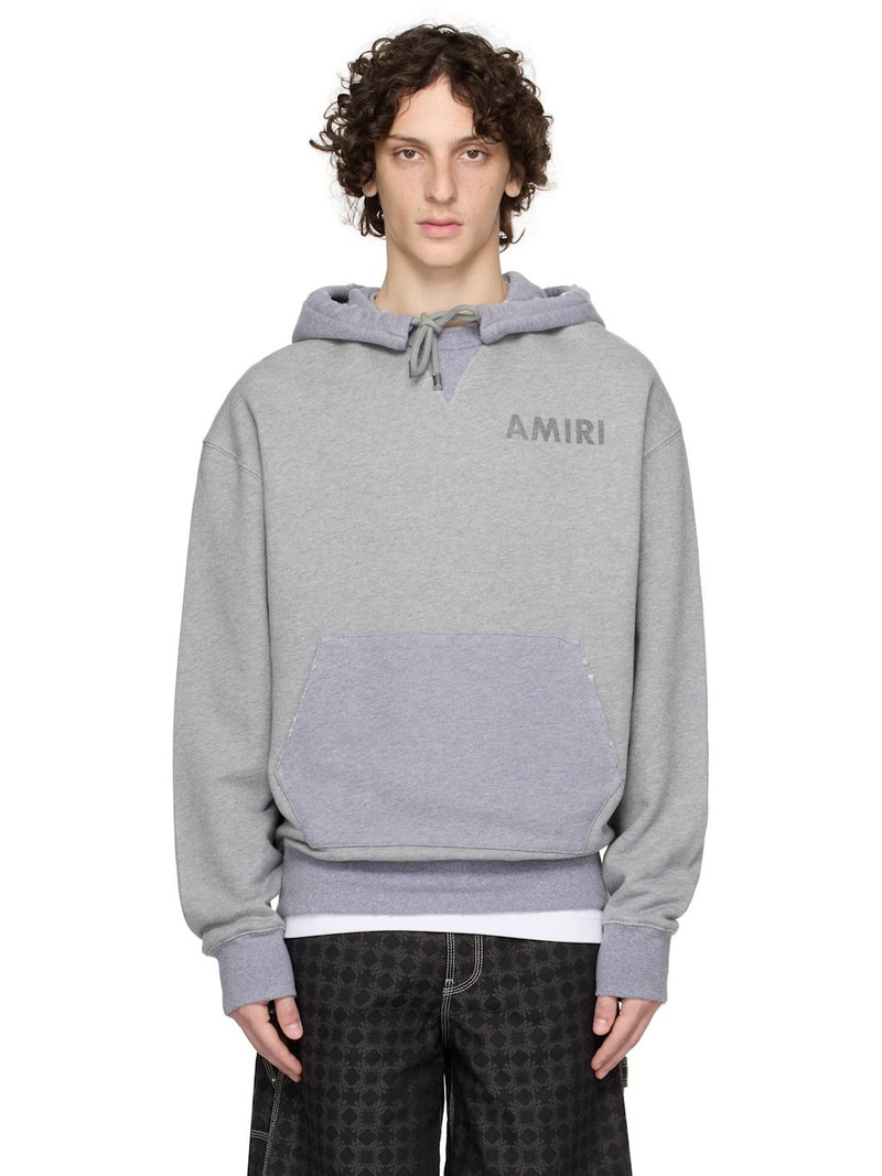 Gray 'AMIRI' Stencil Oversized Hoodie 1