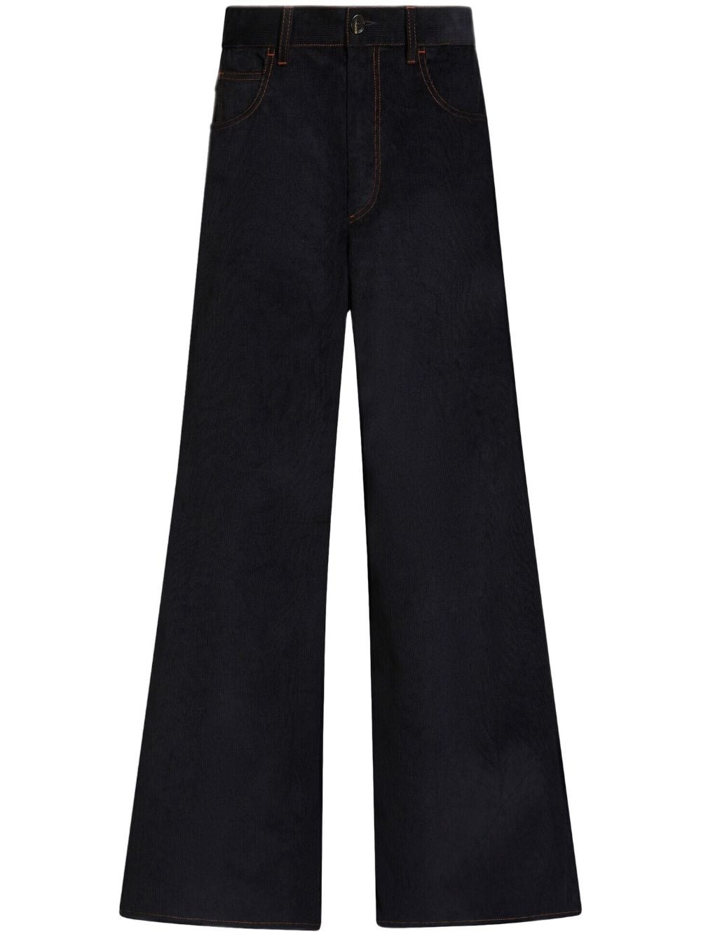 corduroy flared cotton trousers - 1