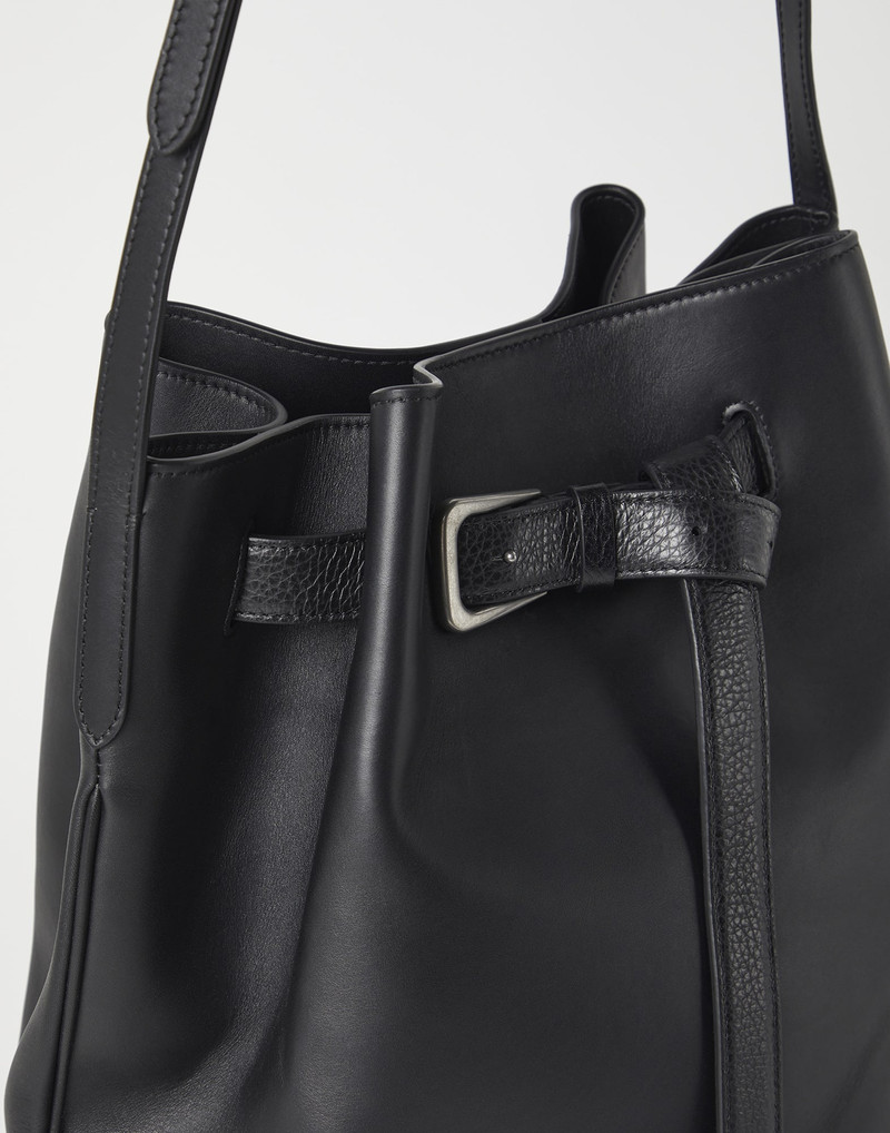 Calfskin soft bag with belt detail 3