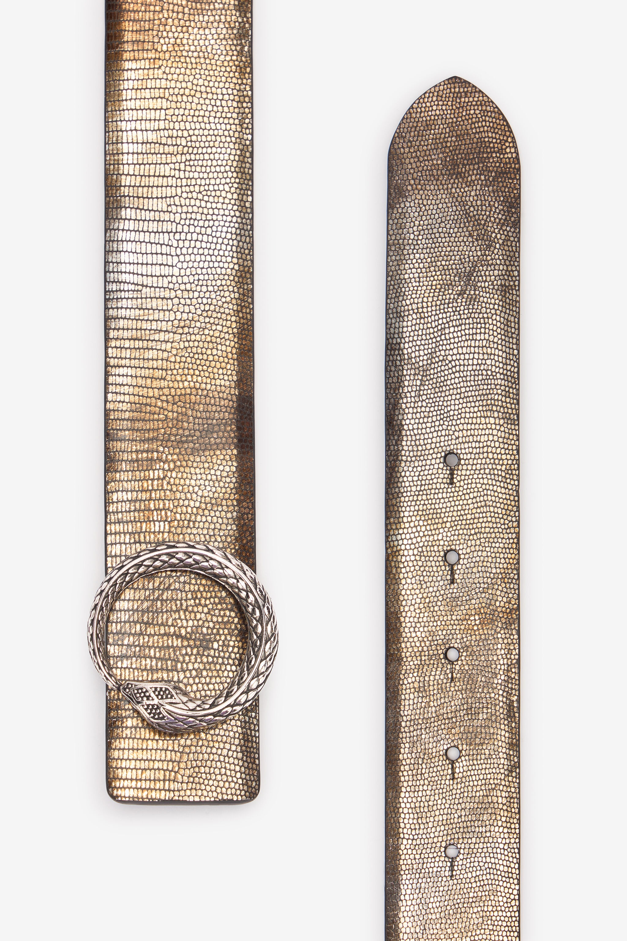 Metallic Belt With Snake Buckle - 2