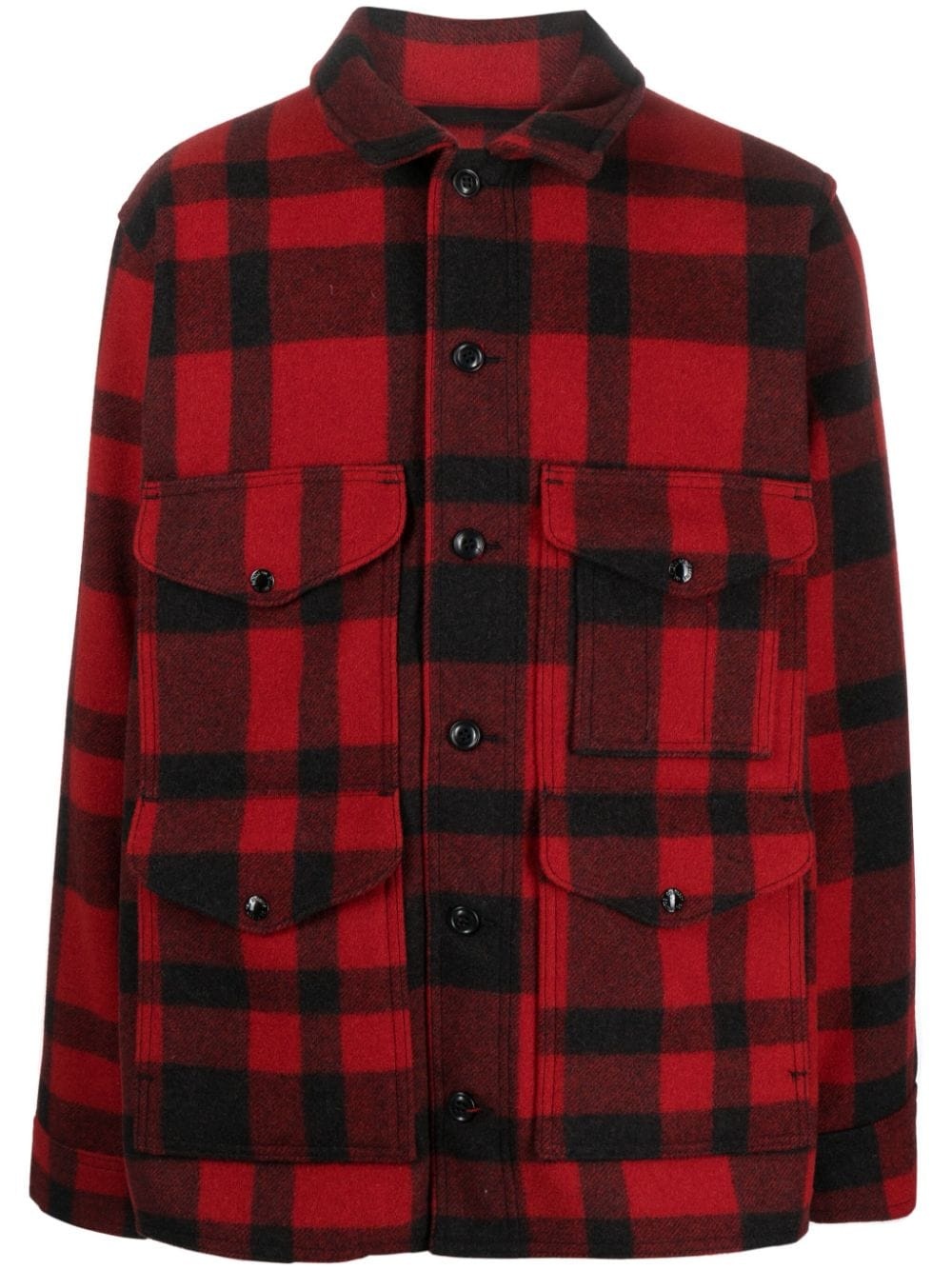 Mackinaw plaid wool shirt jacket - 1