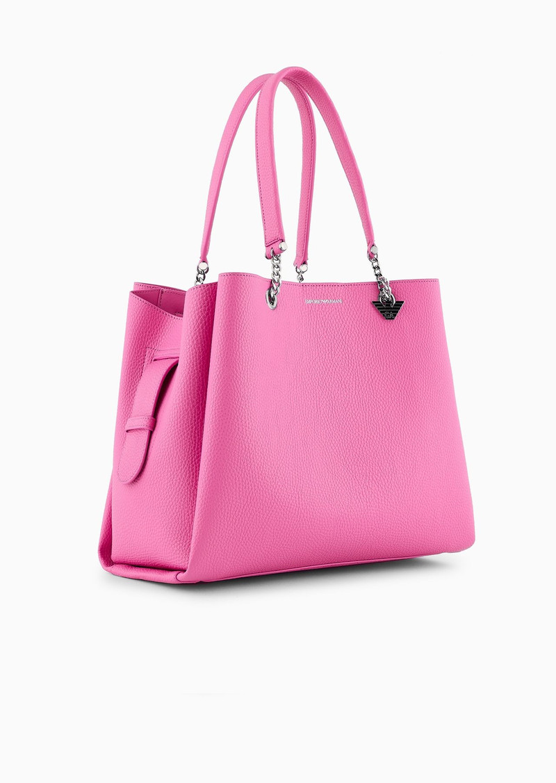 EMPORIO ARMANI Palmellato leather-effect shopper bag with eagle charm outlook