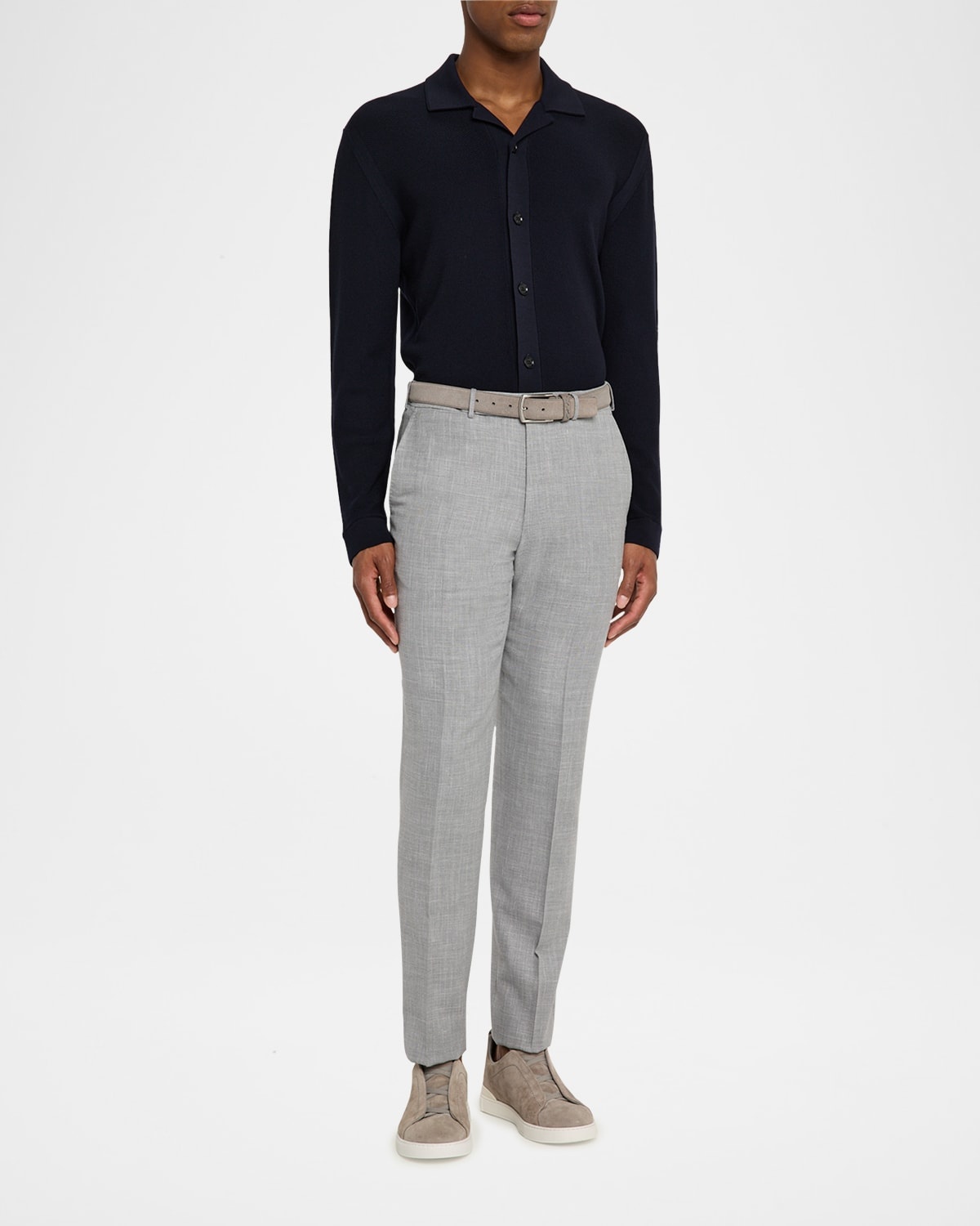 Men's Slim-Fit Melange Pants - 2