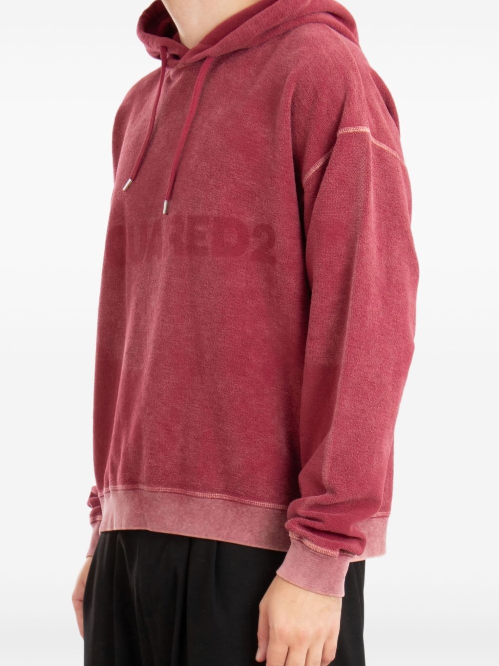 logo-print cotton hoodie - 2