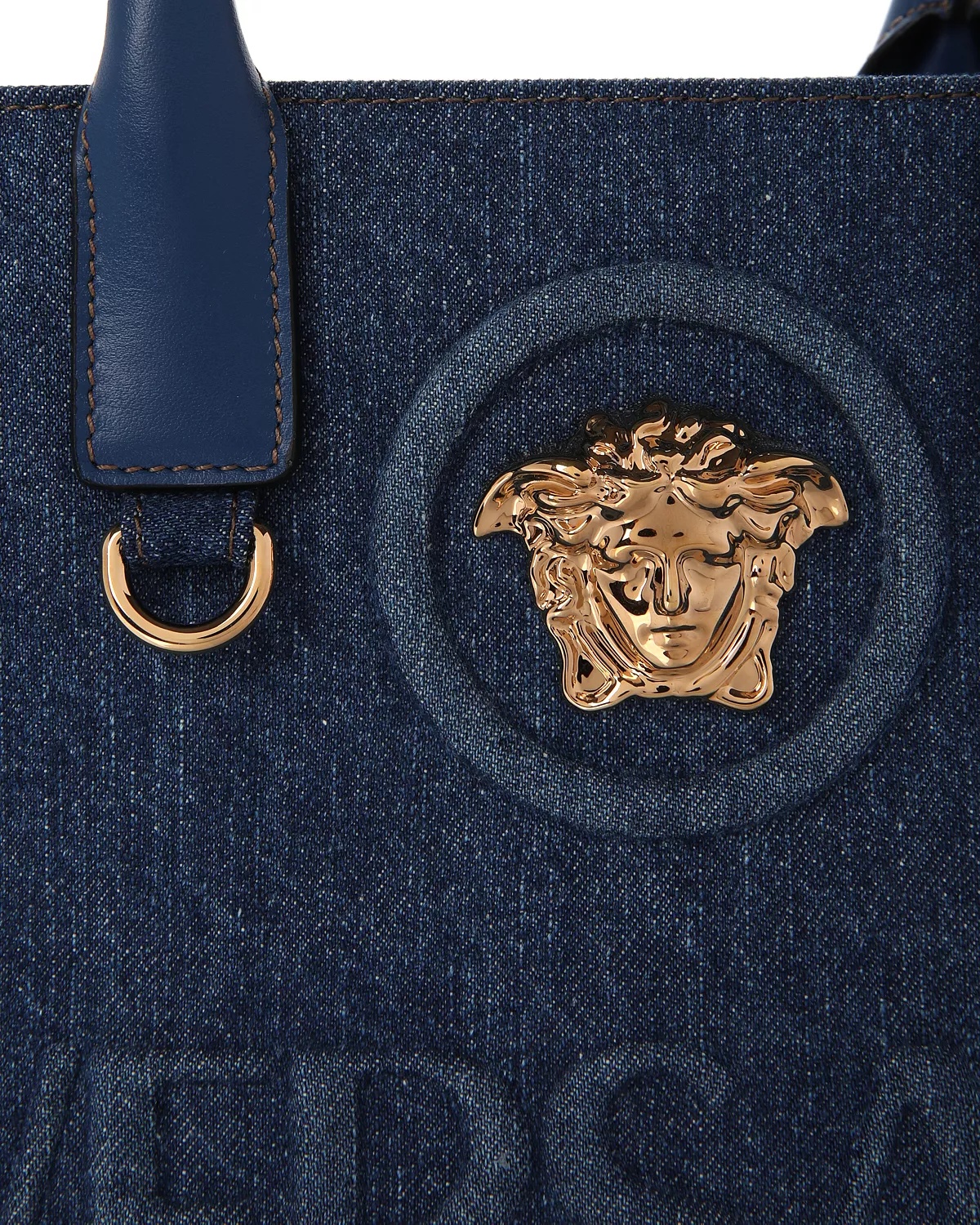 La Medusa Small Denim Tote - 6