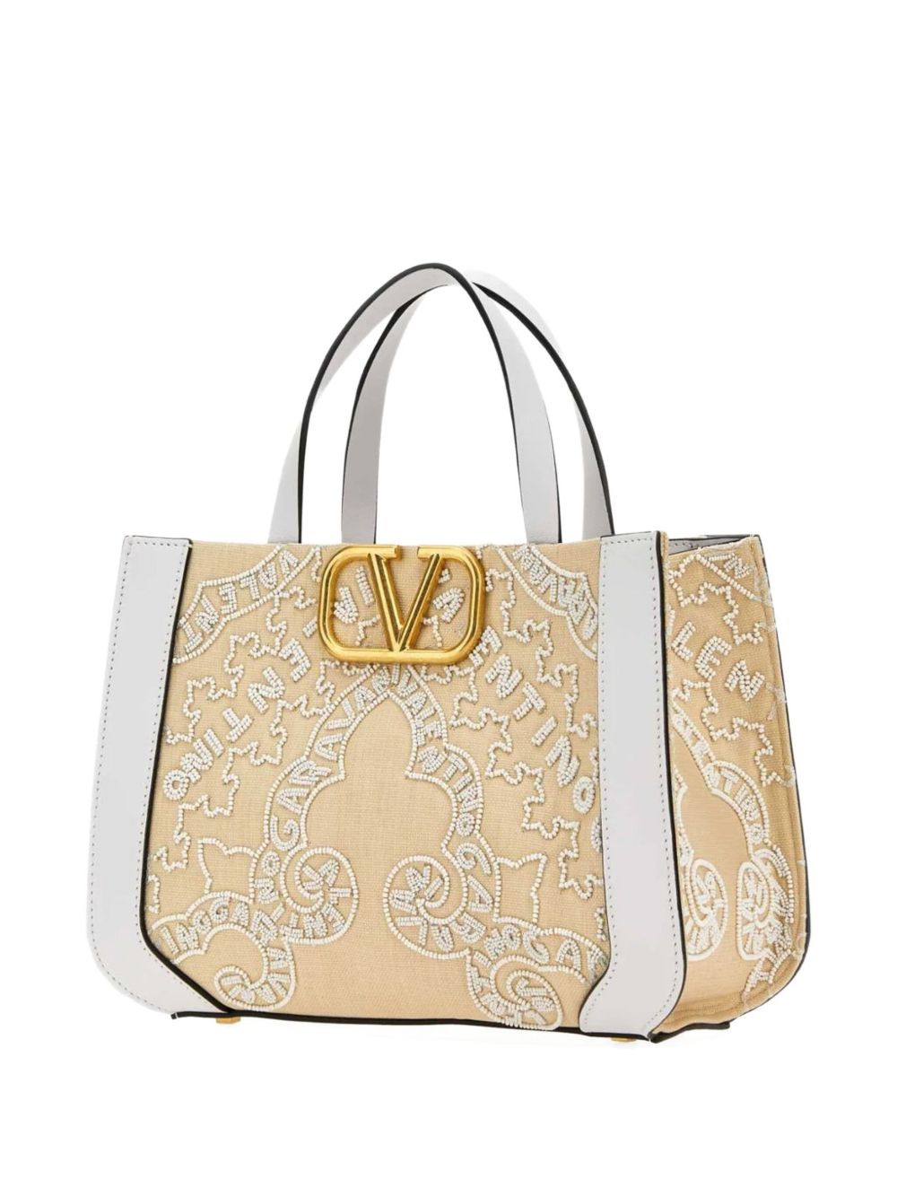 small VLogo Signature beaded tote bag - 3