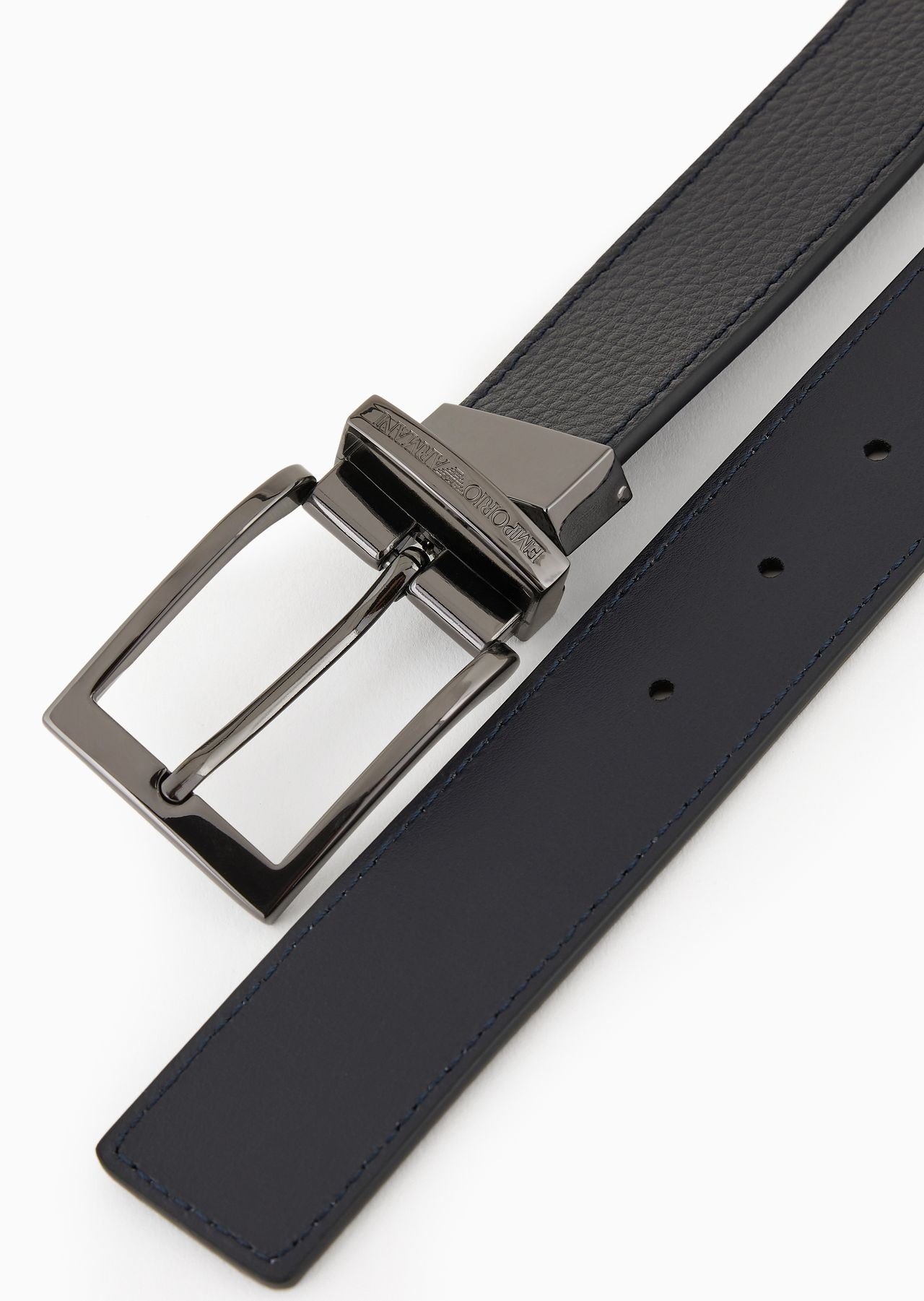 Palmellato-leather printed reversible belt - 3