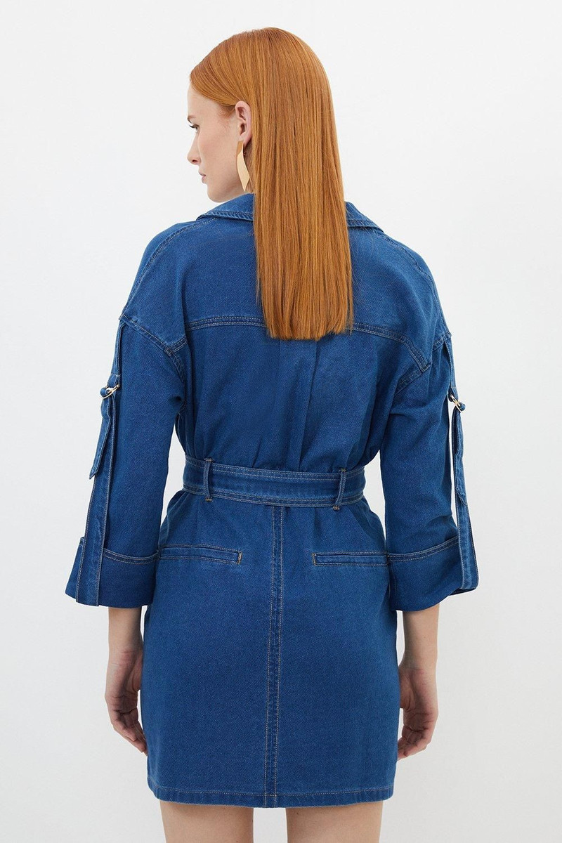 Denim Woven Shirt Mini Dress 5