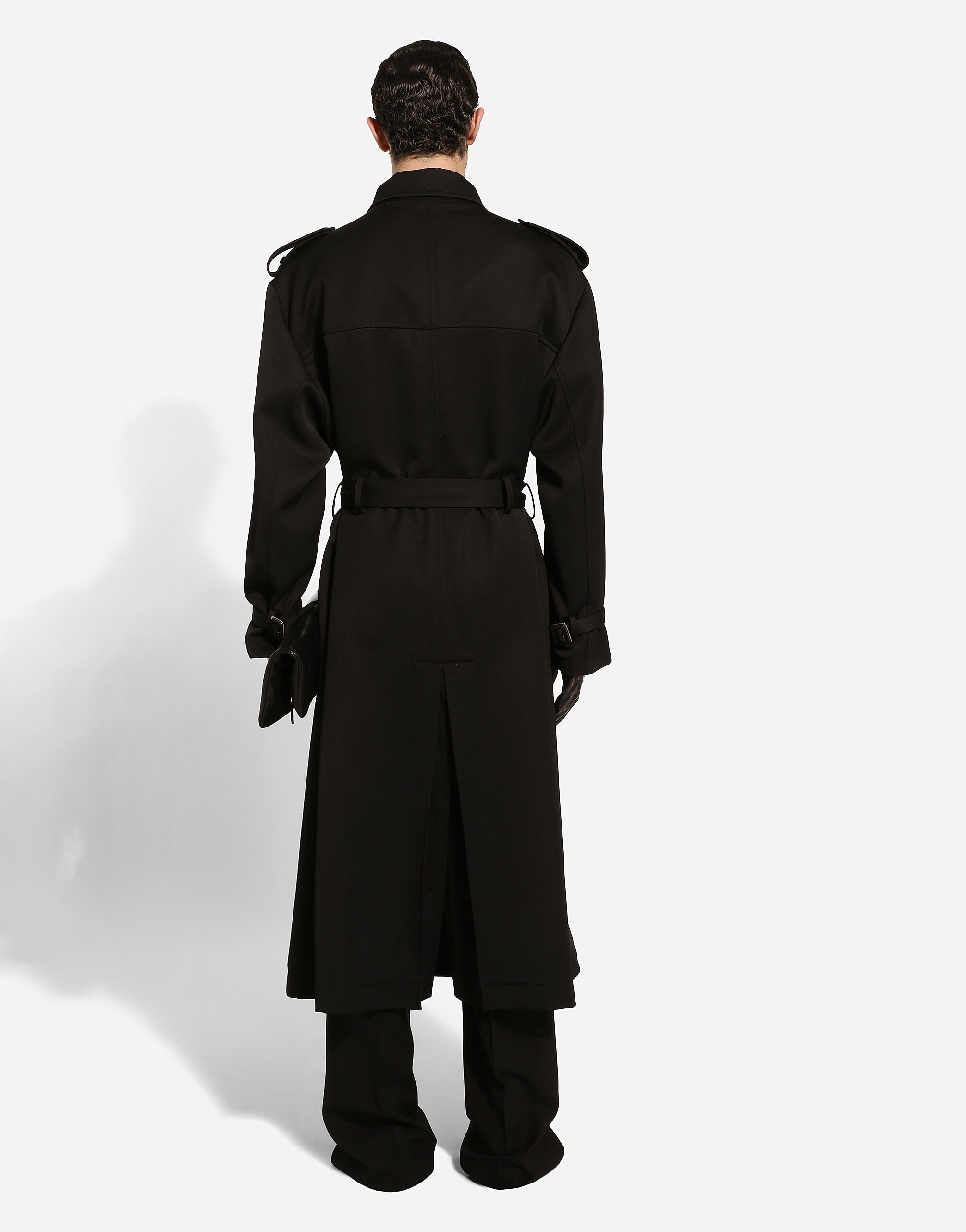 Double-breasted wool trench coat - 3