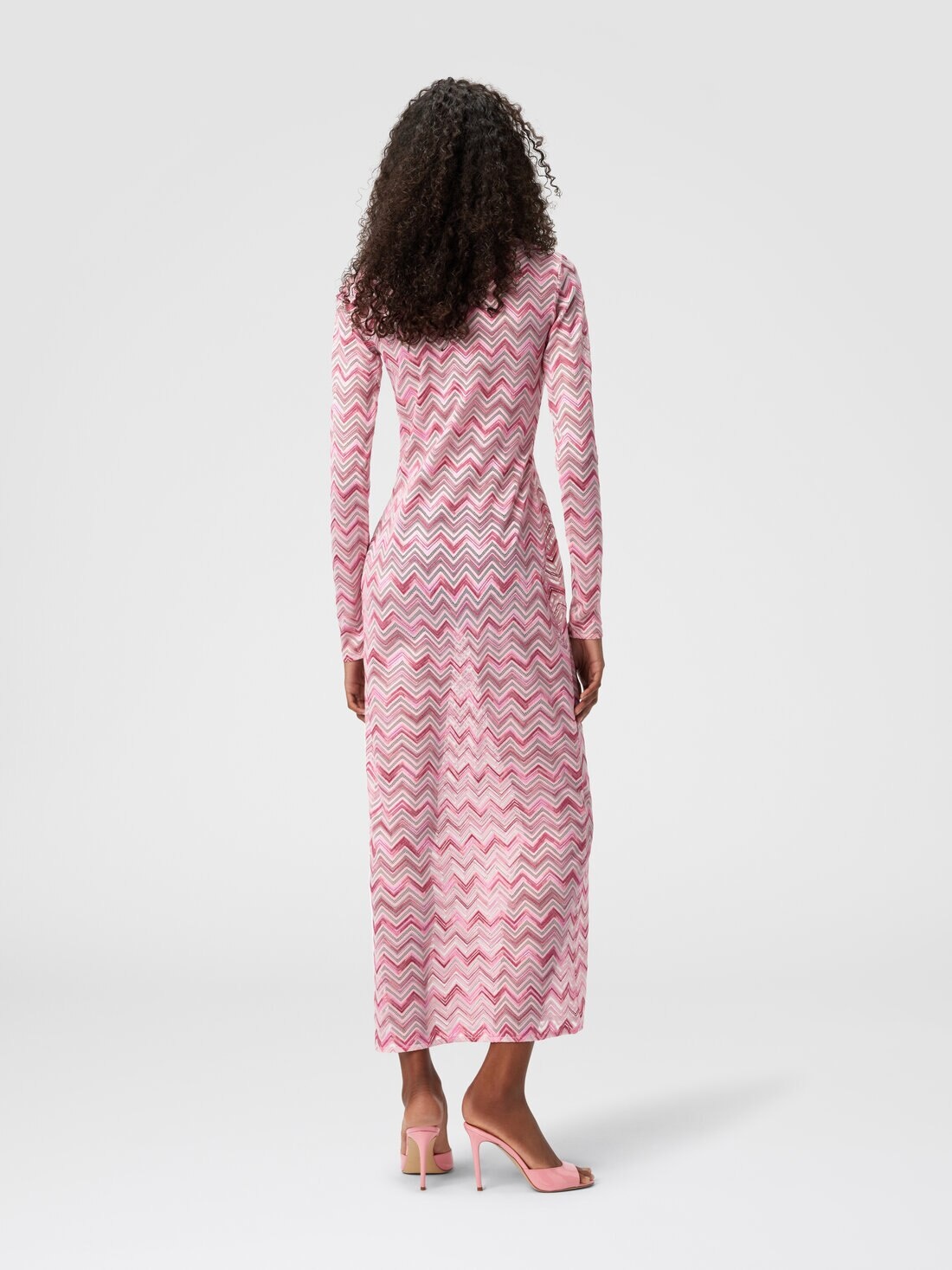Viscose-blend tulle cover-up dress with slub zigzag - 3