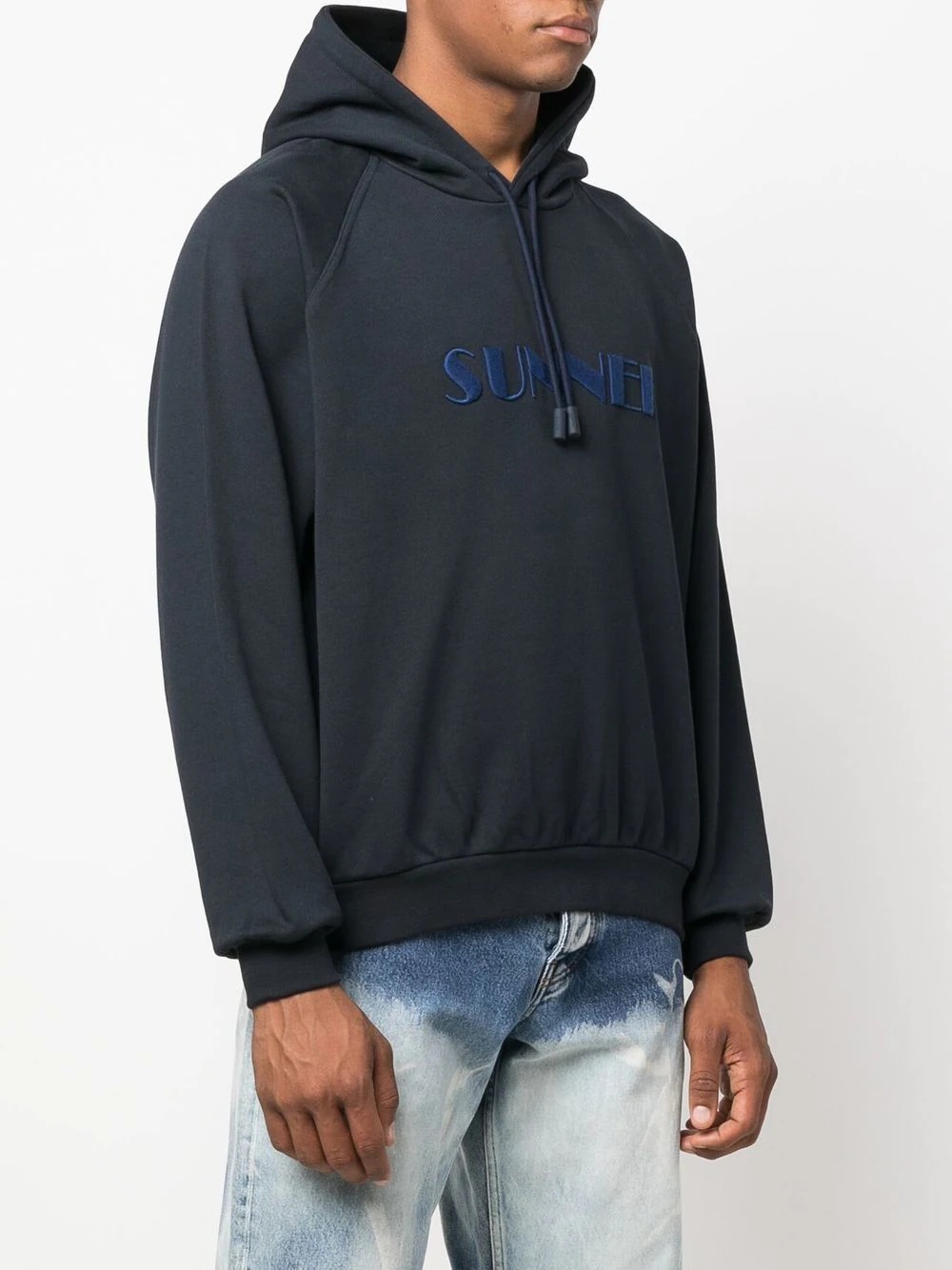 logo drawstring hoodie - 3