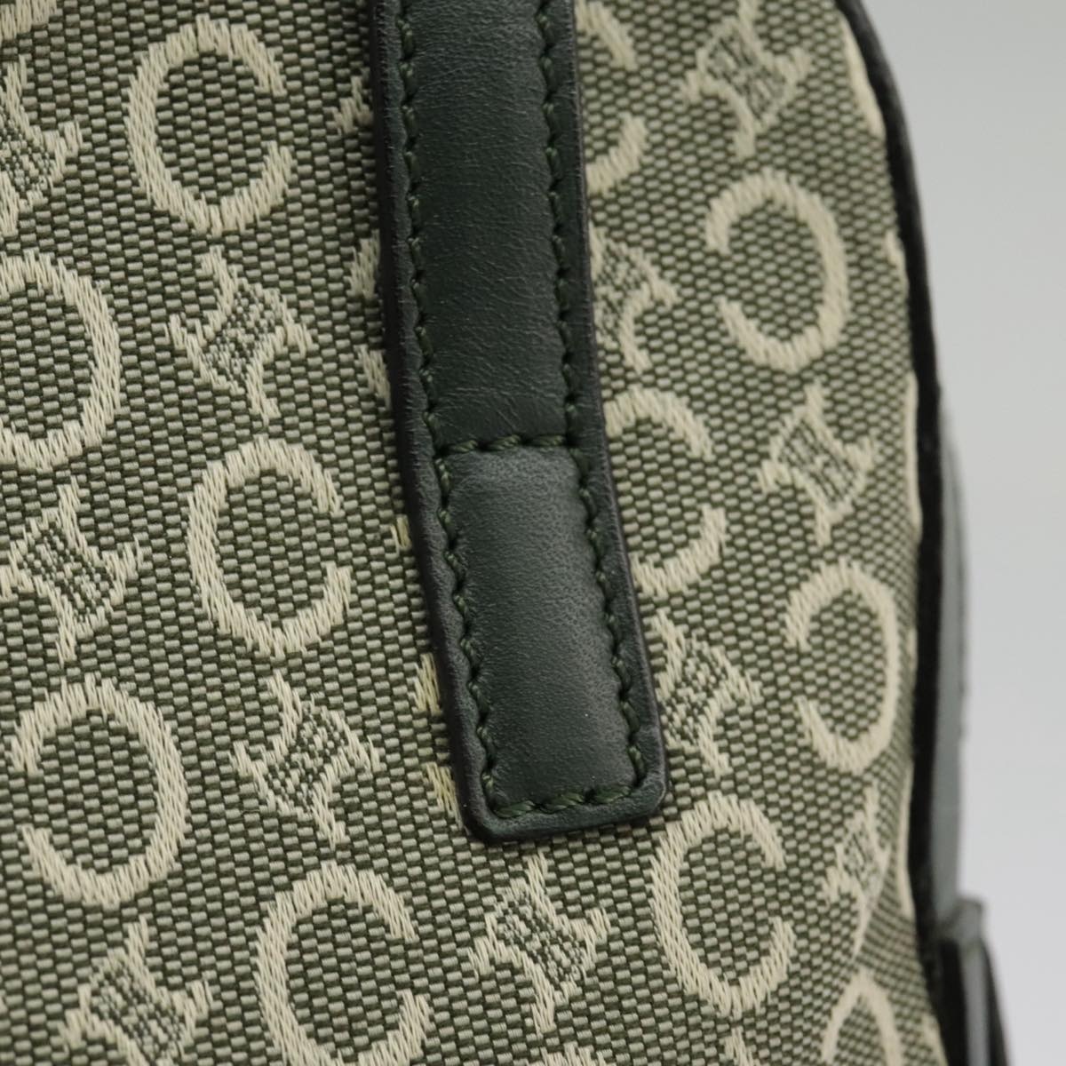 CELINE C Macadam Canvas Hand Bag Gray Gold - 10