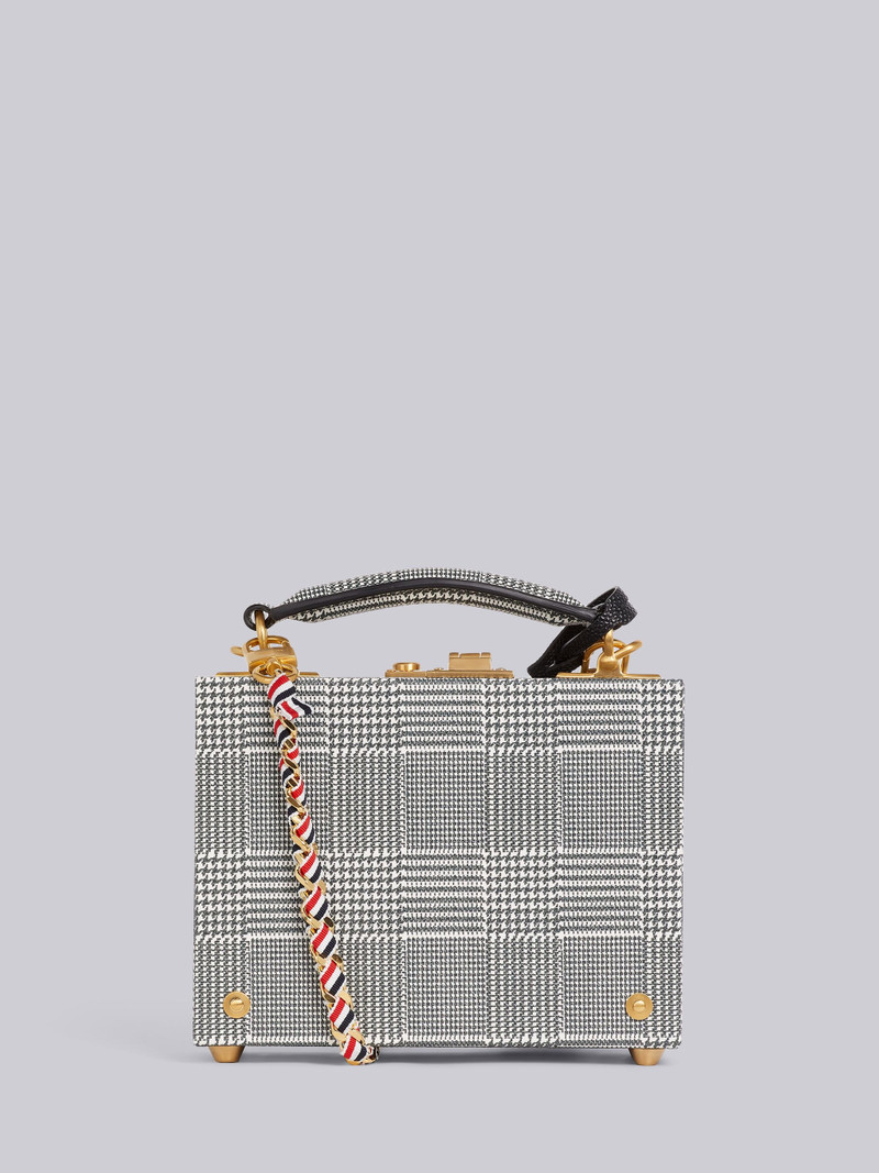 Black and White Pebbled Calfskin Prince of Wales Micro Attache Case 4