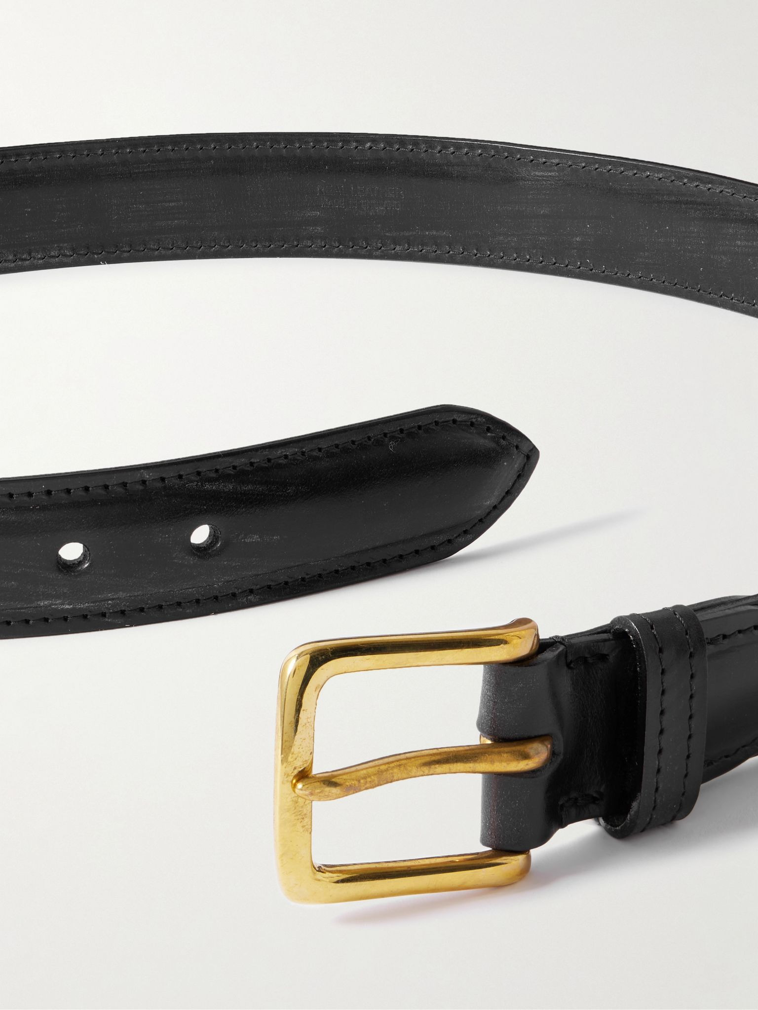 3cm Leather Belt Black - 3