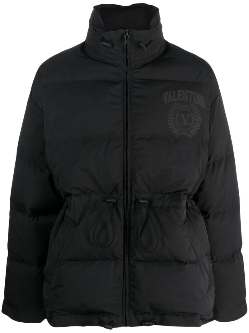 logo-print padded jacket 1