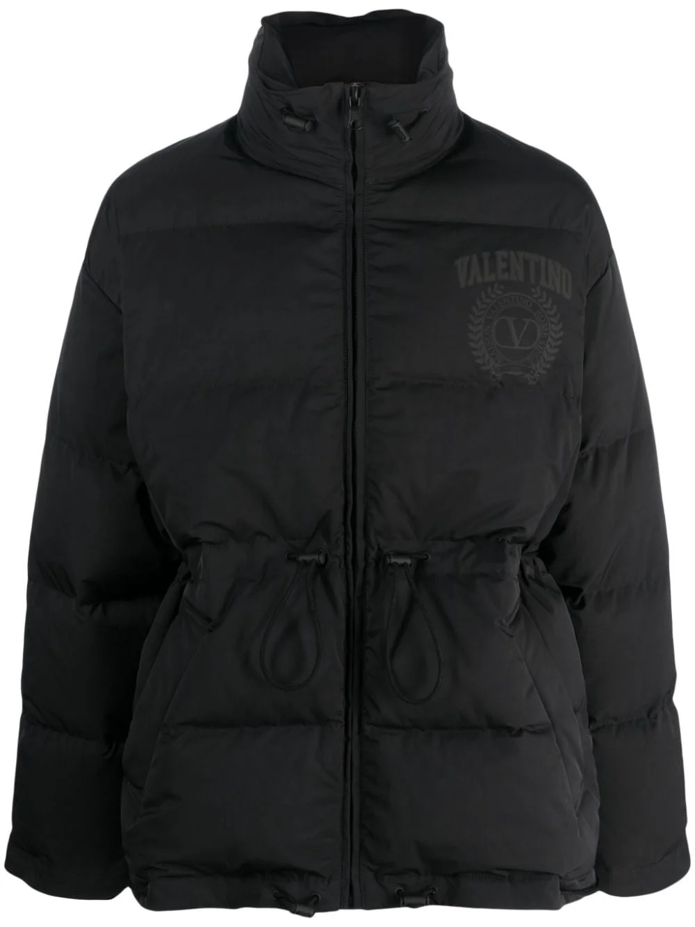logo-print padded jacket - 1